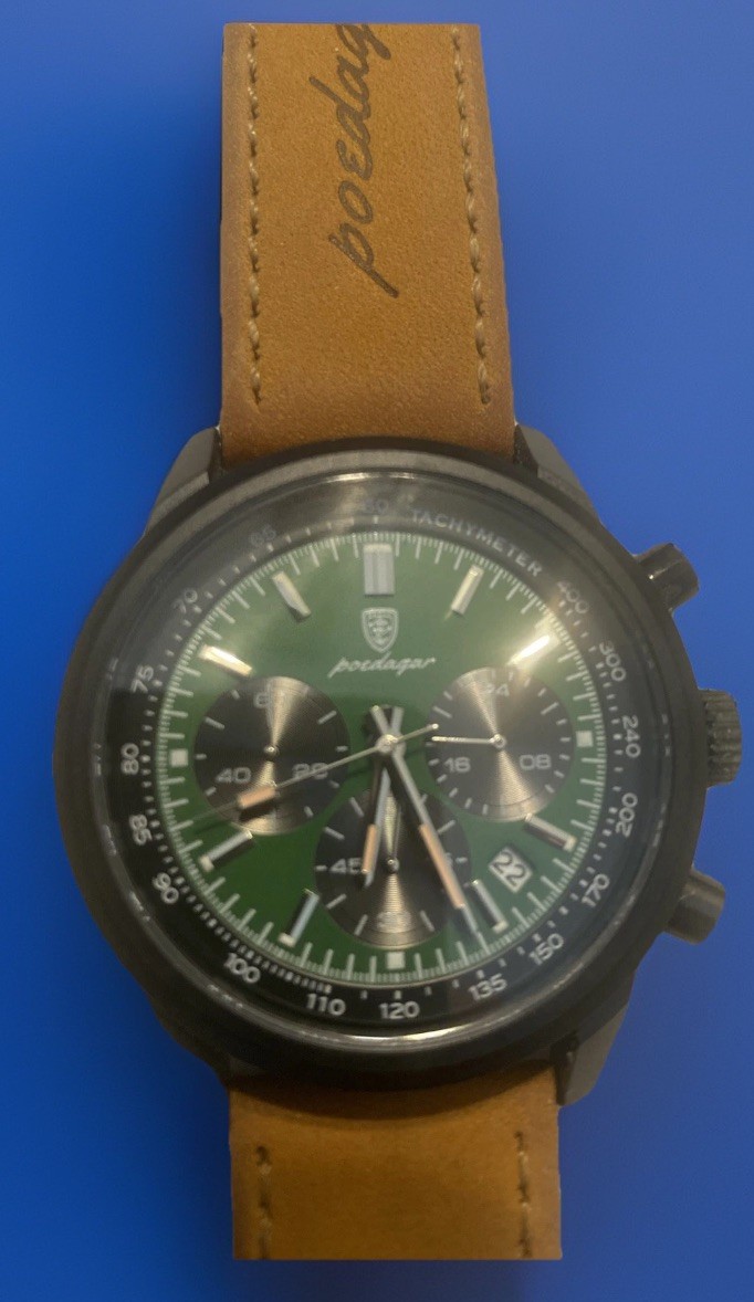 Poedagar Watch Water Resistant Date Calendar Second Hand,Stainless Steel Back.