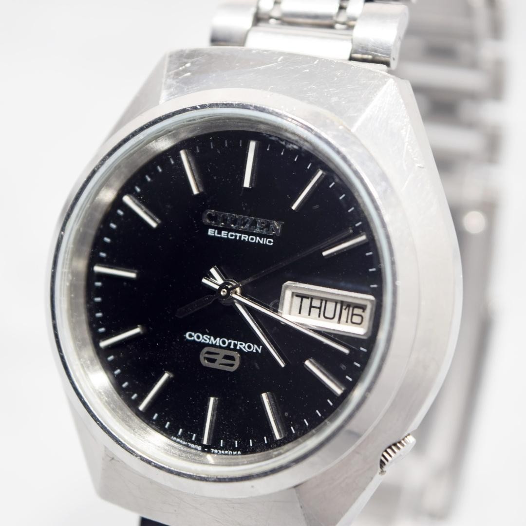Citizen Cosmotron 1975 Vintage Silver Quartz Watch Japan 0712405