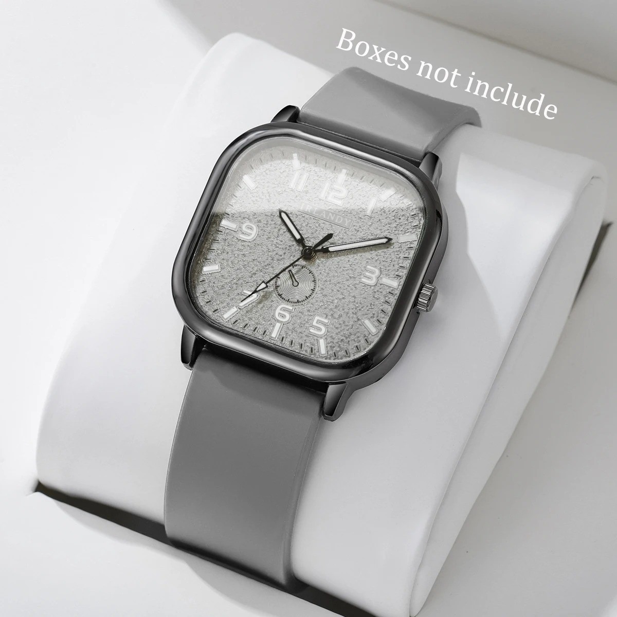 Square Quartz Watch Silicone Strap Casual Sports Men Women