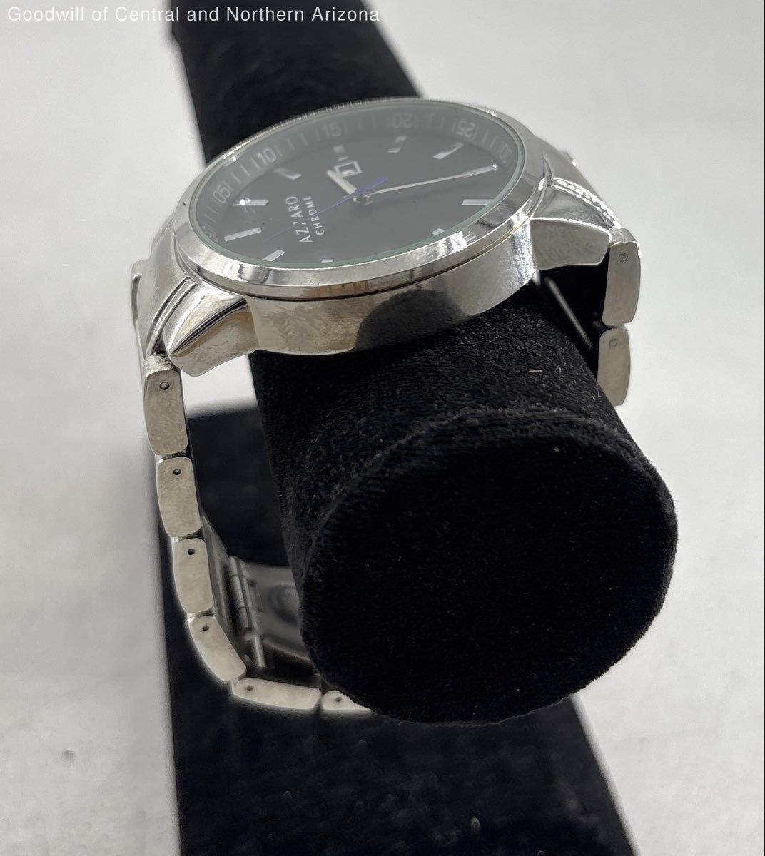 Azzaro Chrome CHO002M Black Dial Silver Tone Men’s Watch