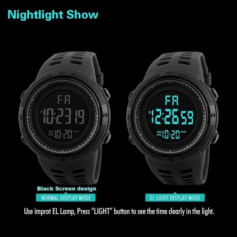 SKMEI Men’s Digital Army Military Sport Quartz Analog Chrono Waterproof Watch US