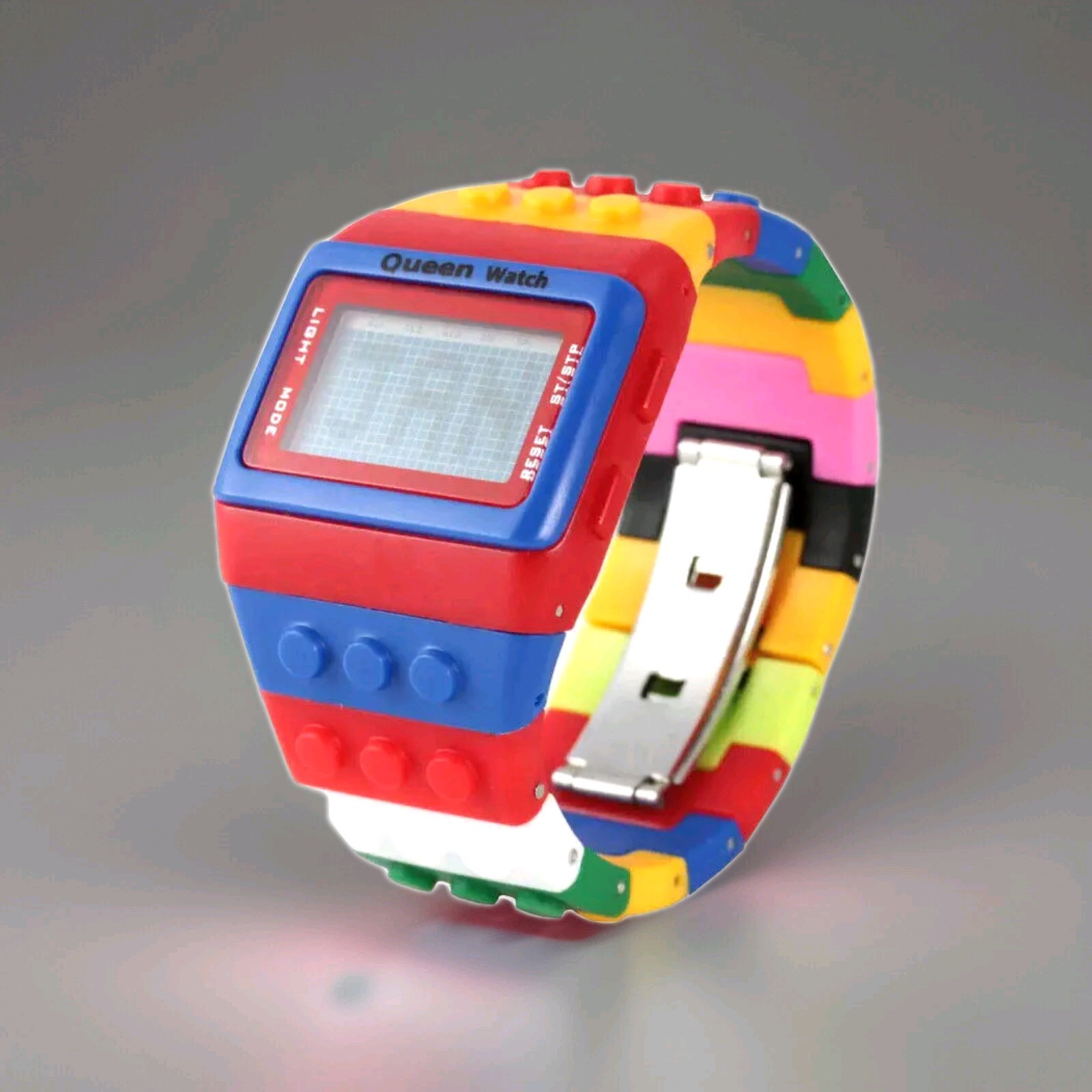 Queen Watch Quartz LCD Display Sliding Bracelet Deployant