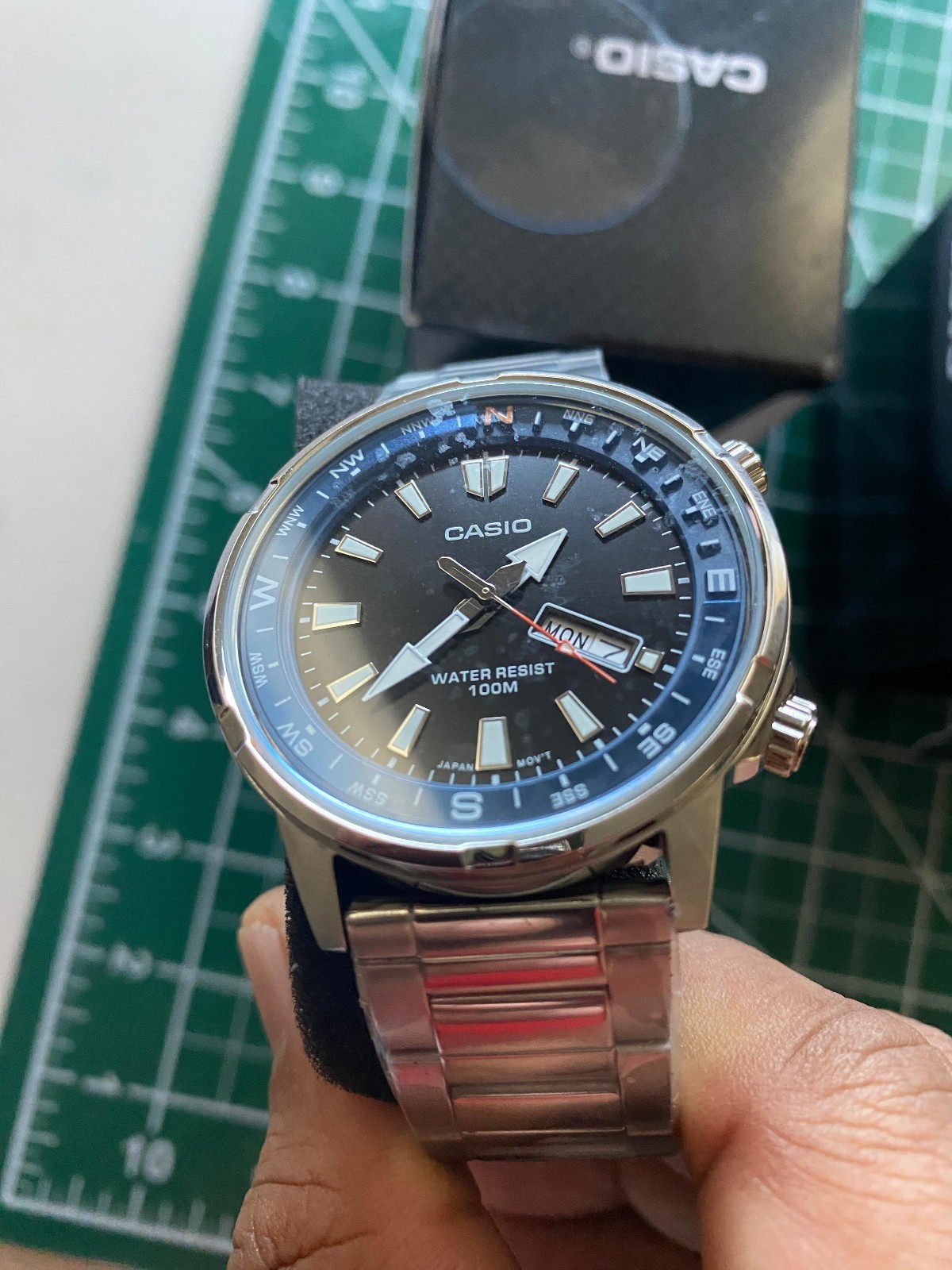 CASIO MTD-130D-1A2V Black Dial Blue Bezel Casual Quartz