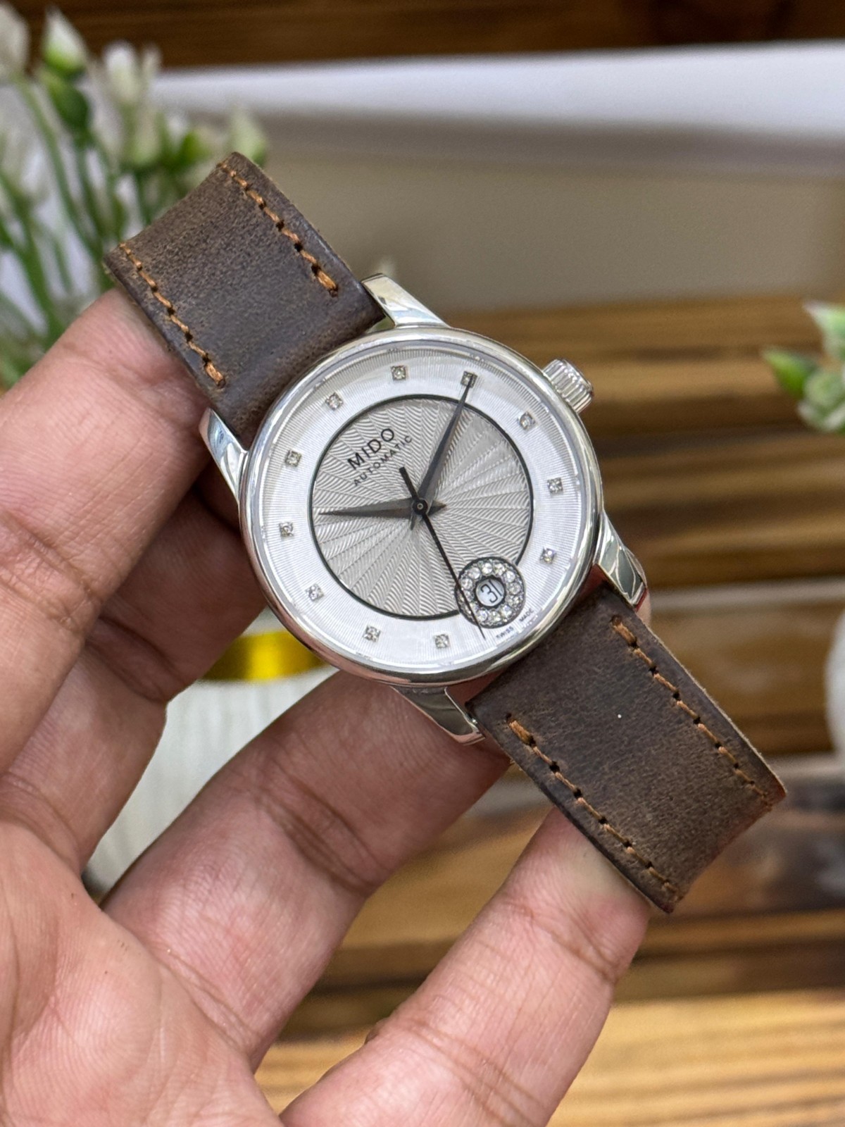 Mido Automatic Silver and white Dial Unisex Watch Swiss ETA 2824 Stainless steel