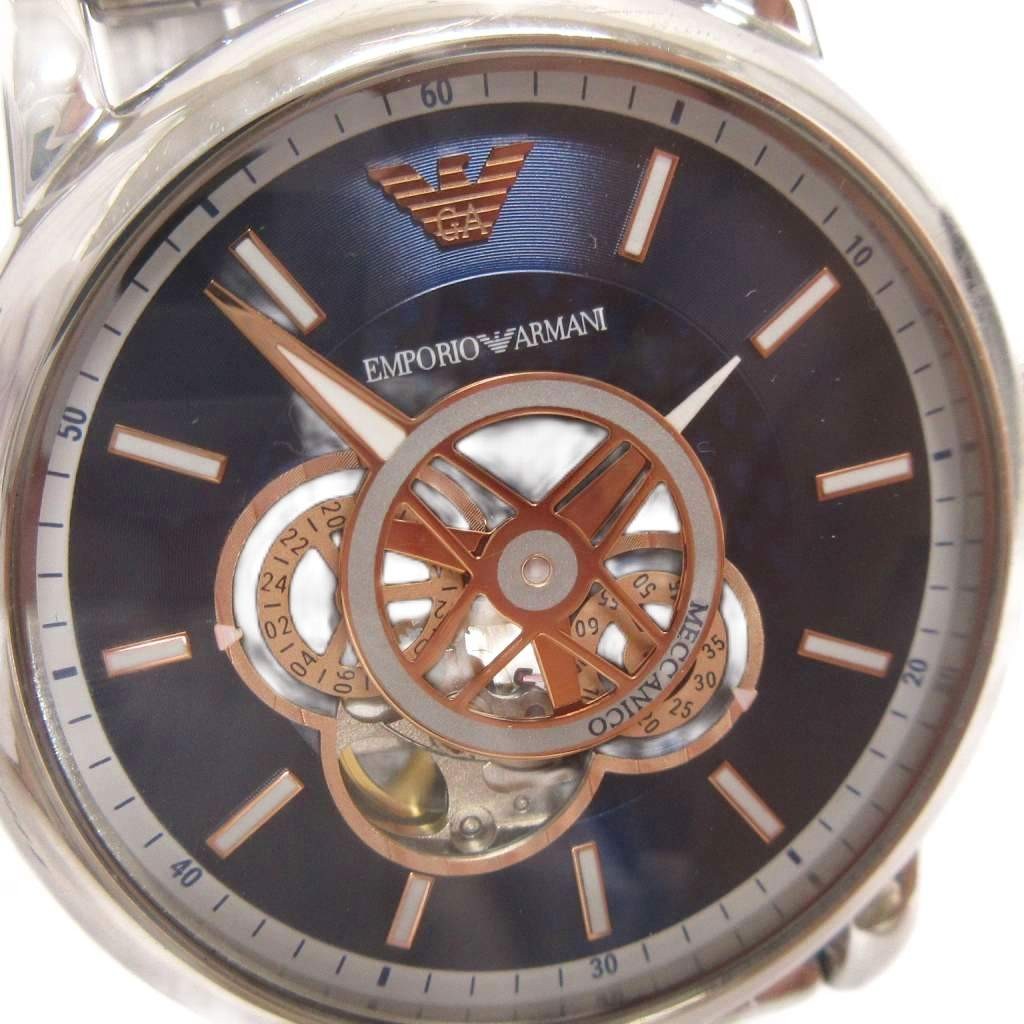 Emporio Armani Luigi Skeleton Automatic Men’s Watch 55mm Stainless Steel Blue Di