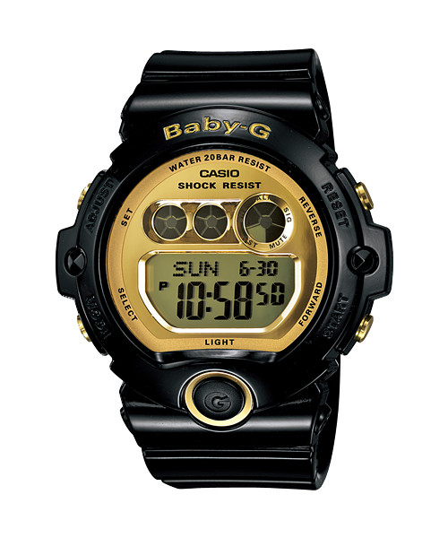 Large Digital World Time Black and Gold BG-6901 Watch
