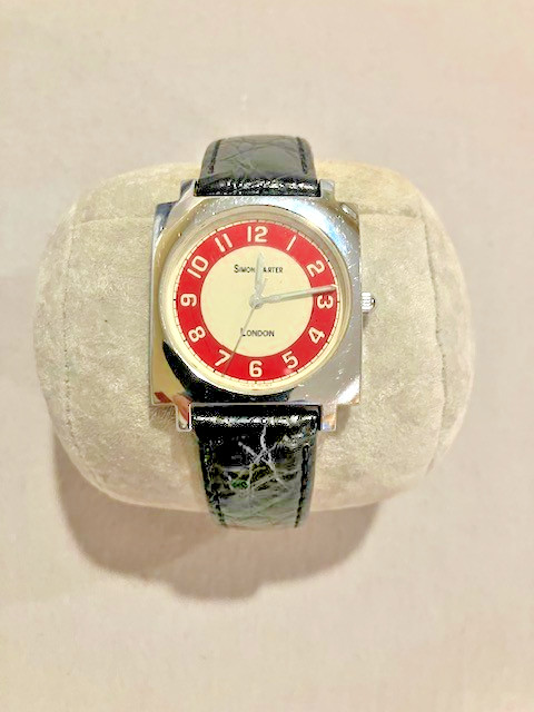 Simon Carter Watch Retro Design Leather Strap Pre Owned