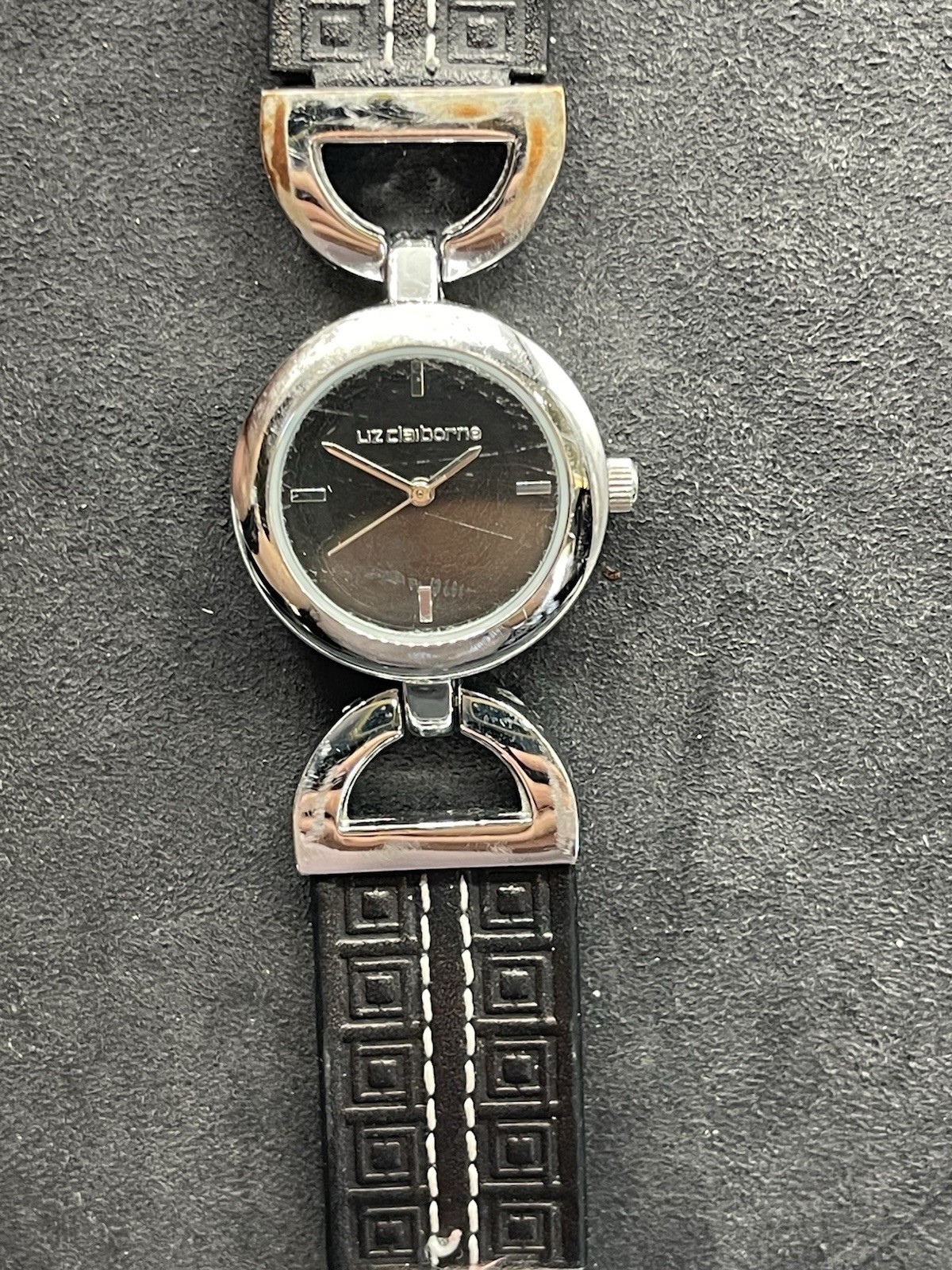 Liz Claiborne LC1038 Women’s Quartz Watch Black Dial Leather Strap 30m,working