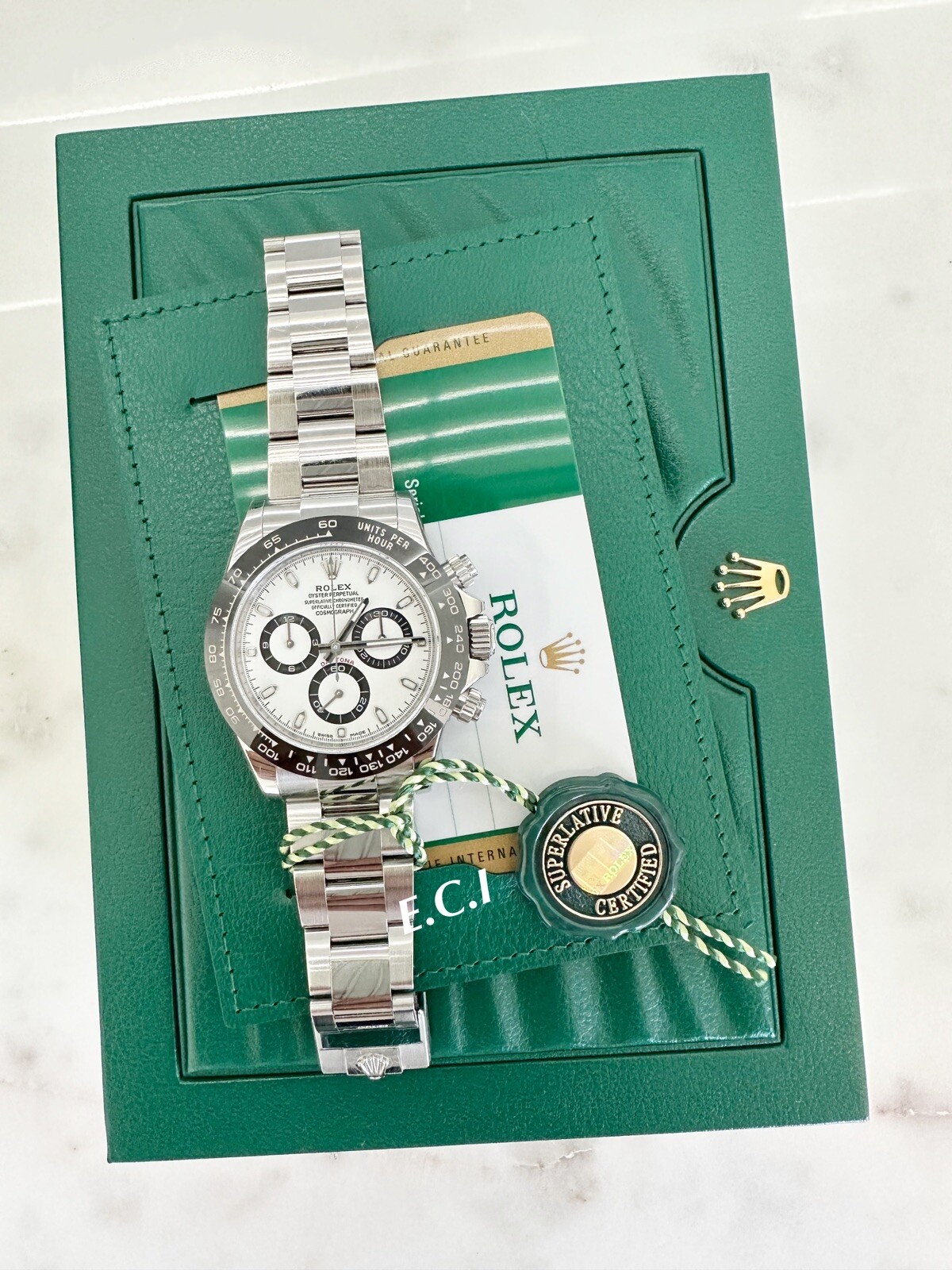 ⭐ Genuine Rolex Daytona 116500LN White Dail Stainless Steel 40 Watch Box Paper