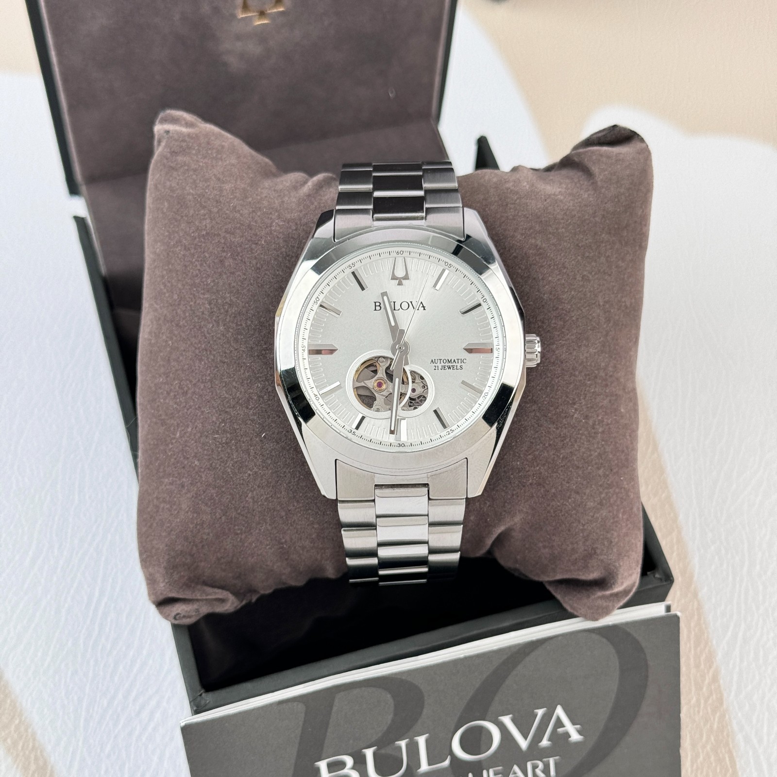 Bulova Classic Surveyor Automatic Silver Dial Stainless Steel Men’s Watch 96A274