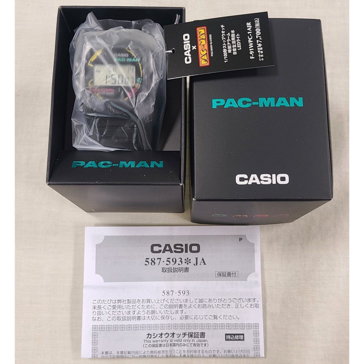 CASIO QUARTZ F-91WPC-1AJR Pac-Man collaboration model F-91 Quartz Digital Black