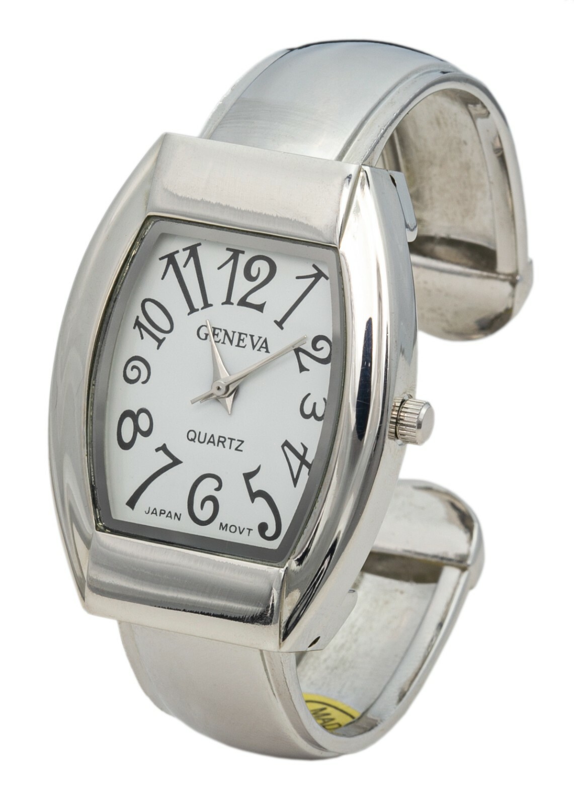 Blekon Collections Women’s 29mm Rectangle Case Classic Plain Cuff Bangle Watch