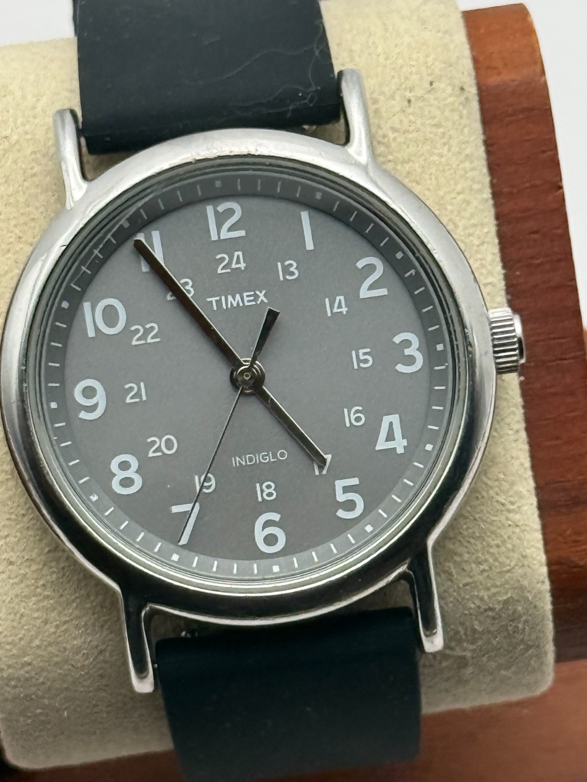 Timex Weekender 38mm Black Dial Quartz Watch – New Battery, New Silicone Strap