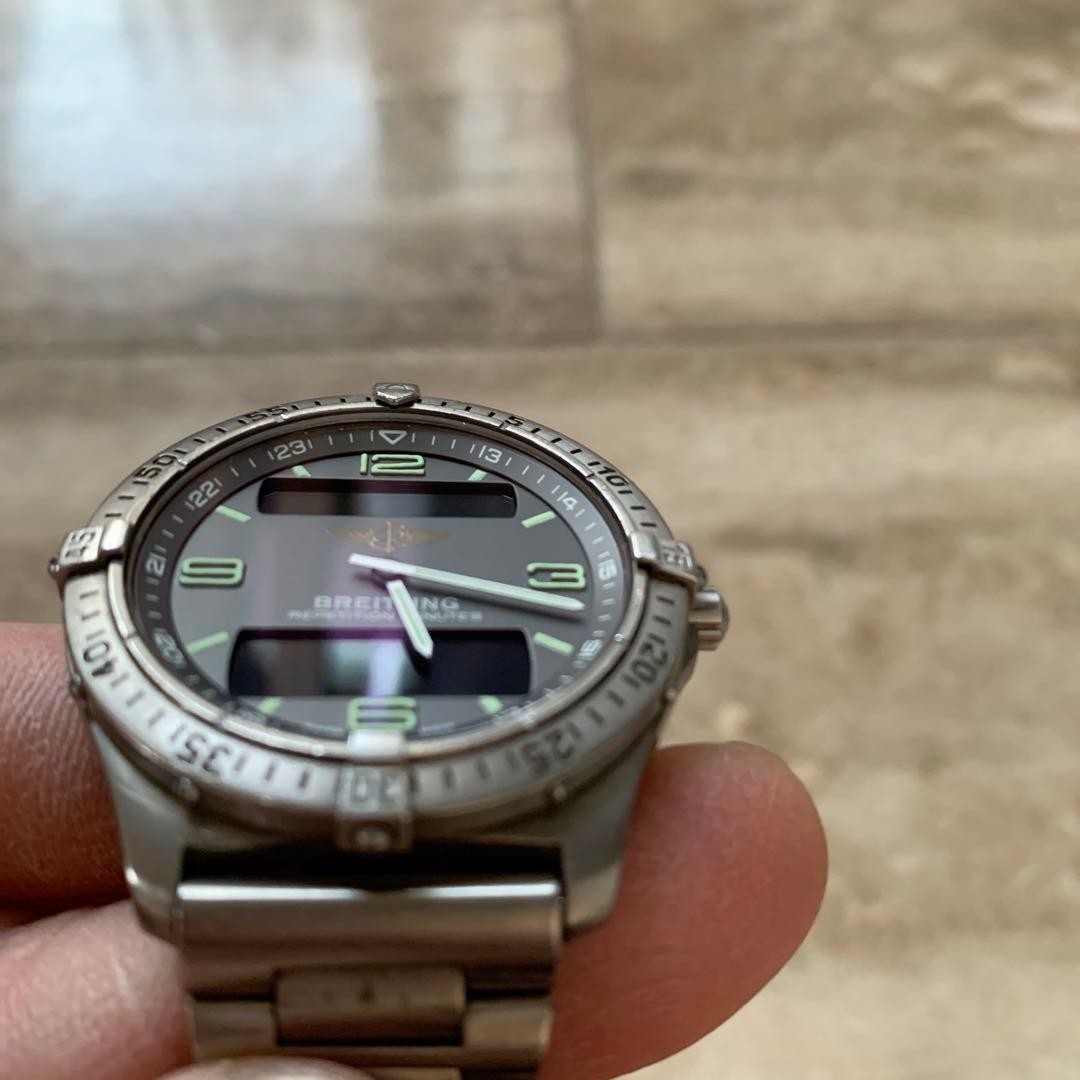 Working BREITLING Aerospace Aero Quartz Titanium Gray 16.5-17cm 6.50 -6.69in