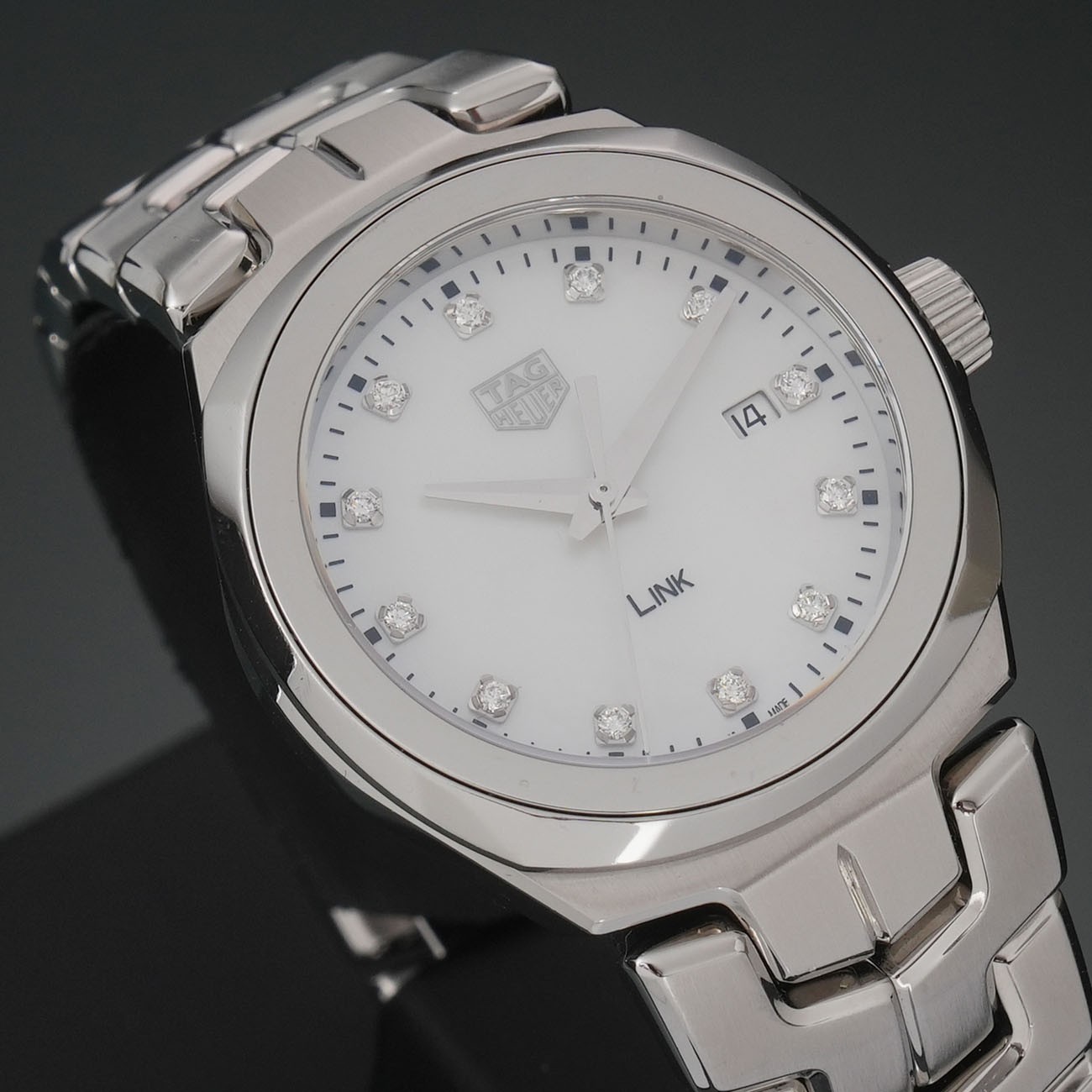 TAG Heuer Link Lady 32mm WBC131 Mother of Pearl 12 Diamond Quartz Watch