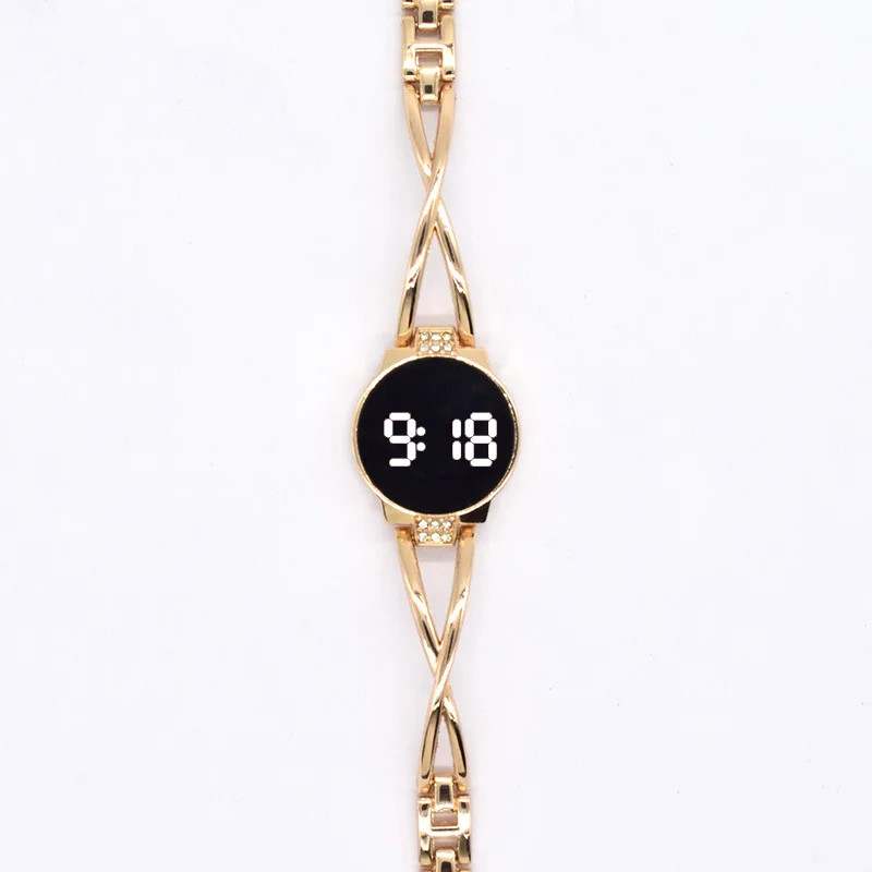 LED Electronic Watch with Bracelet for Women Girls Touch Control Screen Digital
