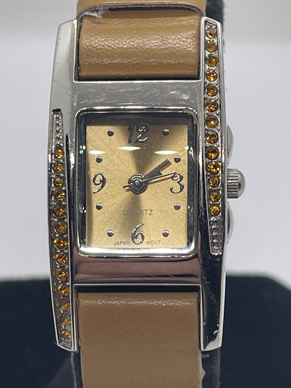 Ladies Fashion Watch Brown / Orange Gems / Tested & Working/ New Battery