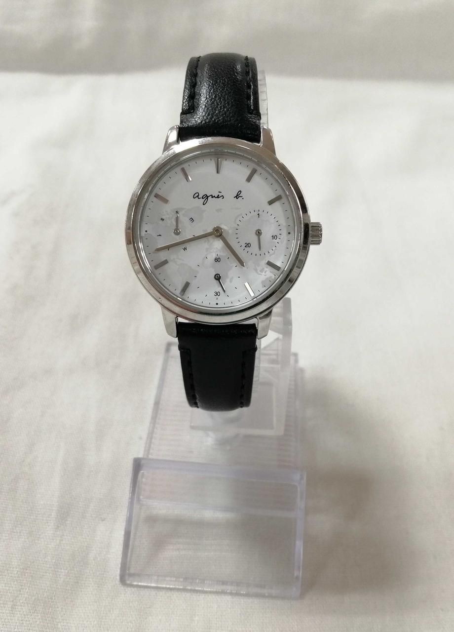 AGNES B. Quartz Watch B VD75-KEP0 White × Black Used
