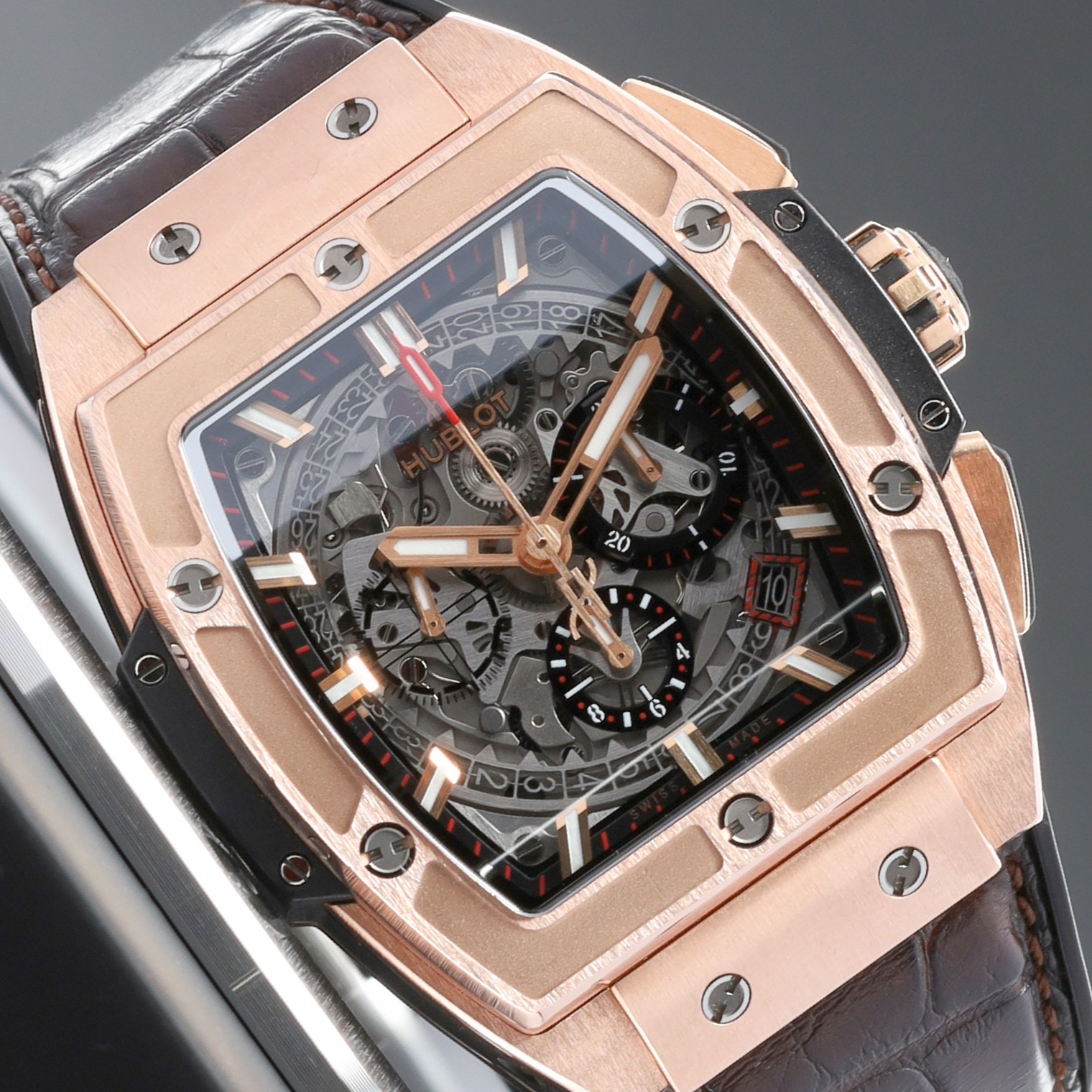 Hublot Spirit of Big Bang 45mm Rose Gold Skeleton Dial 601.OX.0183.LR