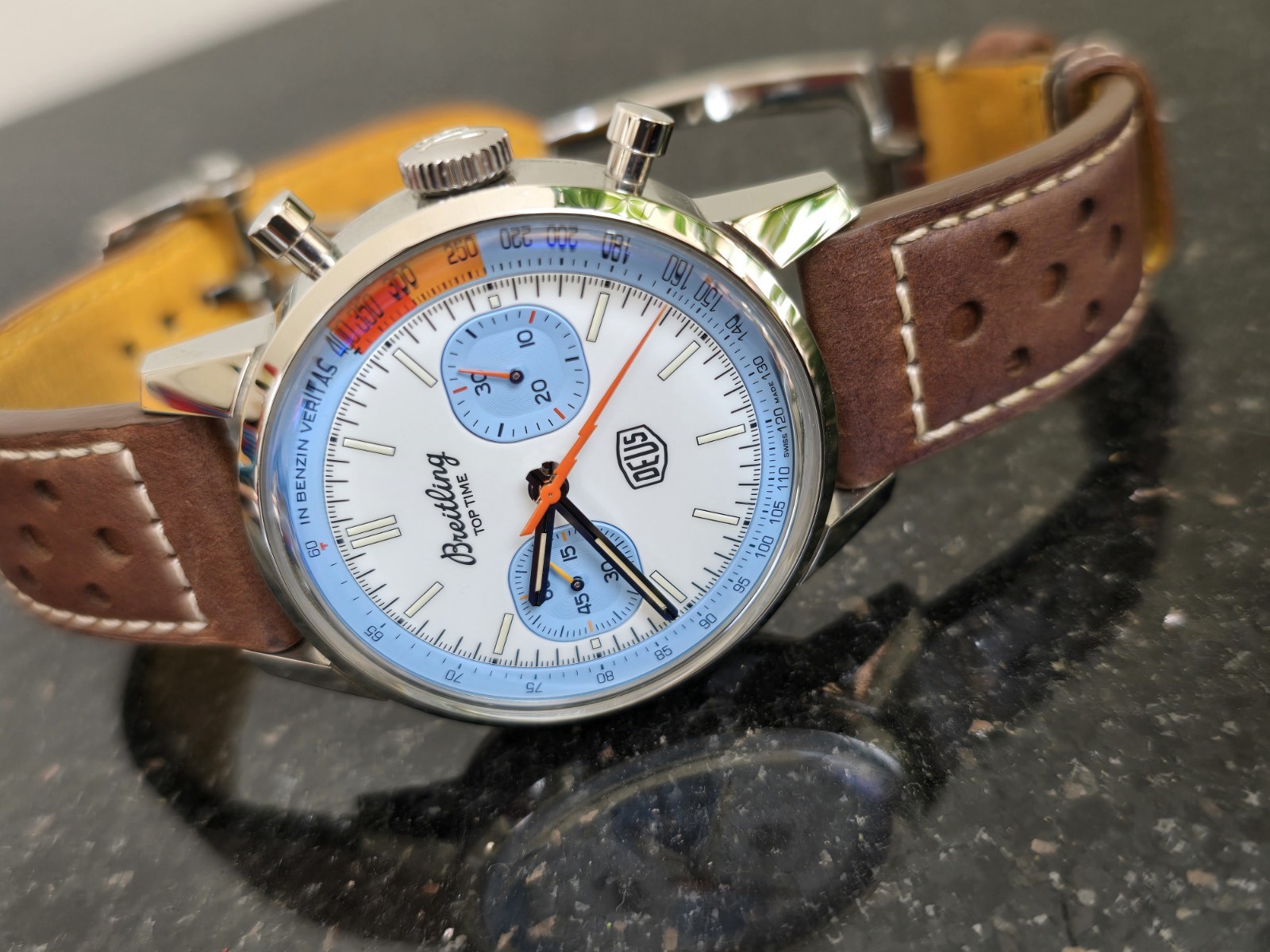 Breitling Top Time Deus, Exceptional Condition with Manufacturer Warranty