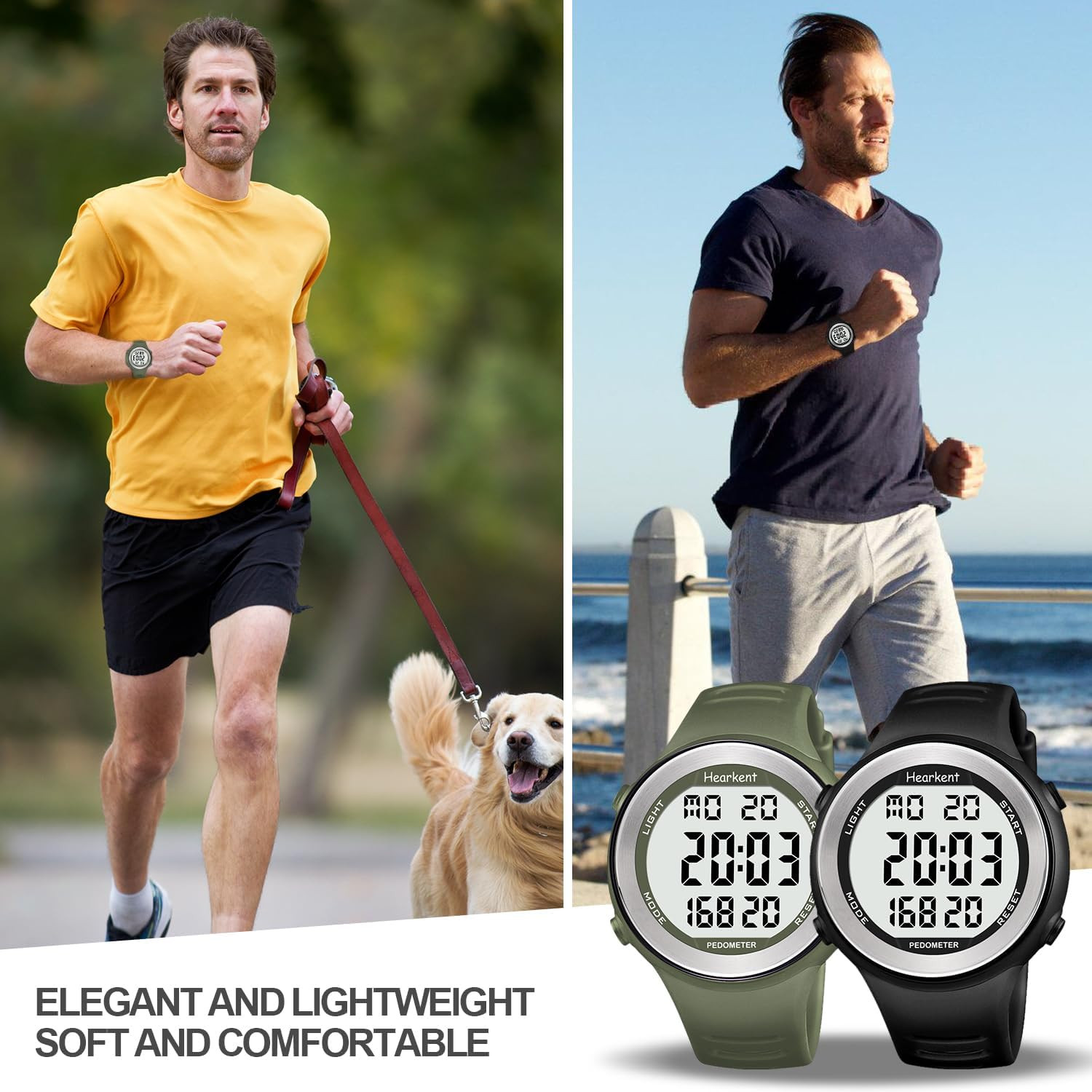 Waterproof Pedometer Watch for Senior Non Bluetooth No App Required