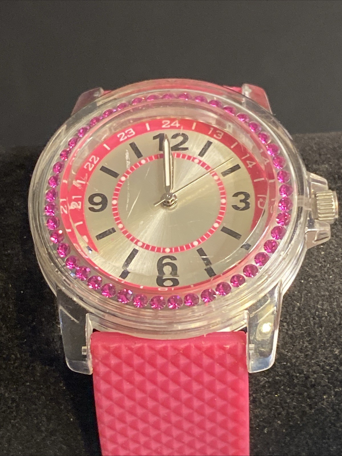 FMD Watch Women’s New Battery Gem Bezel Pink Band