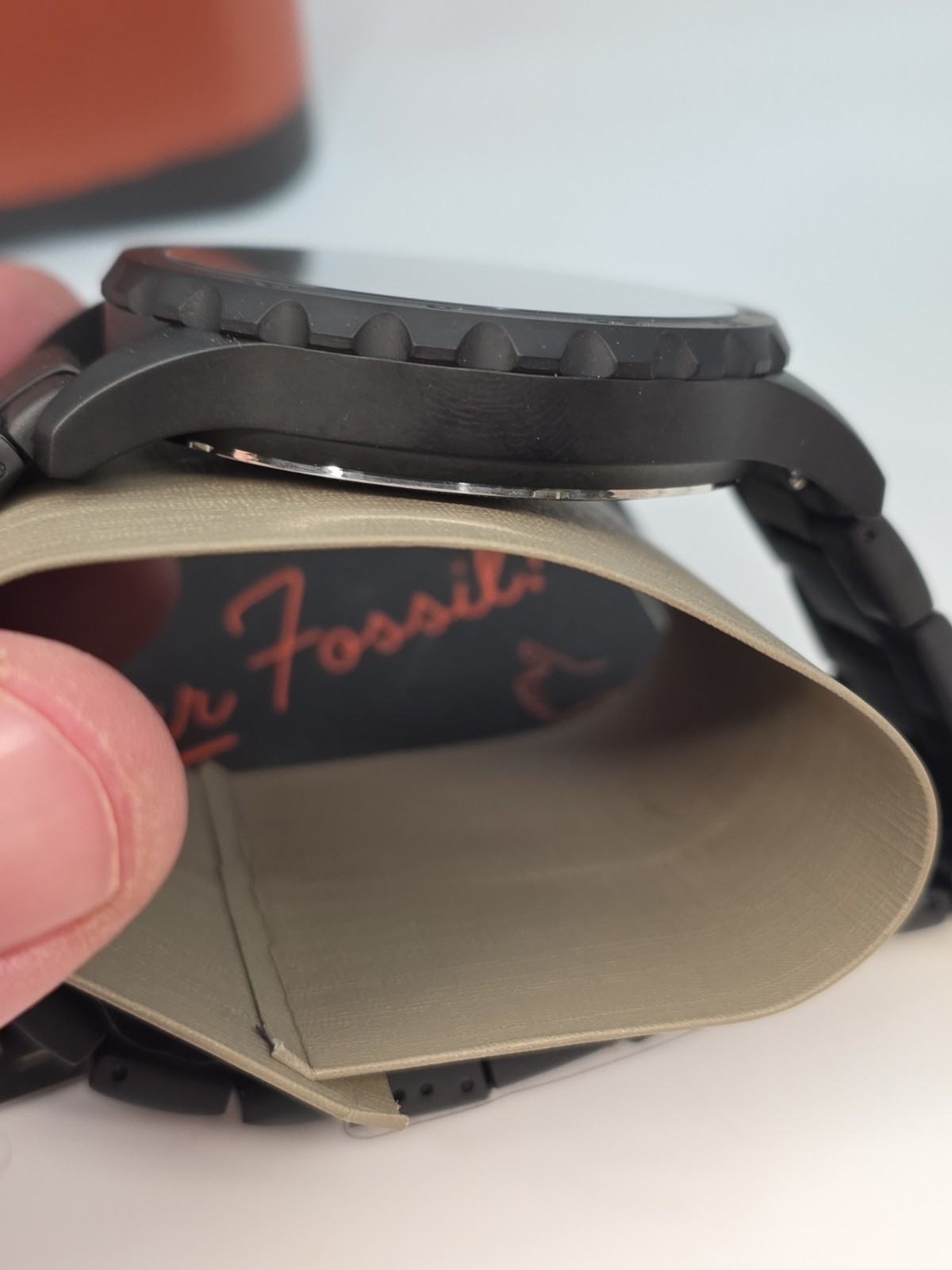 Fossil JR1401 Matte Black Stainless Chronograph Watch 10ATM 24mm Working Sleek