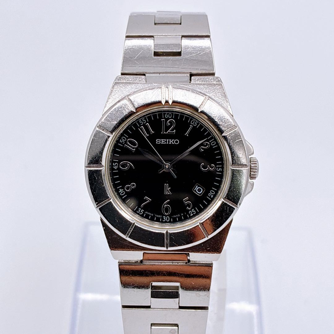 Rare SEIKO LUKIA 7N82-0620 Black Dial Quartz Watch 17cm 6.69in New Battery