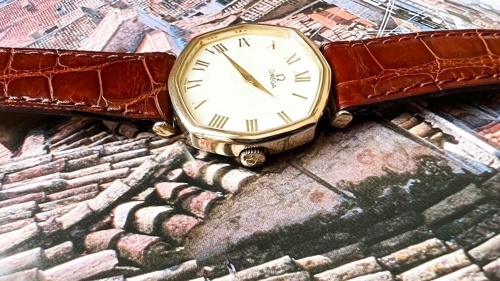Rare Find Omega  14K Solid Gold Watch – Octagonal Shape – Manual Wind – Unisex