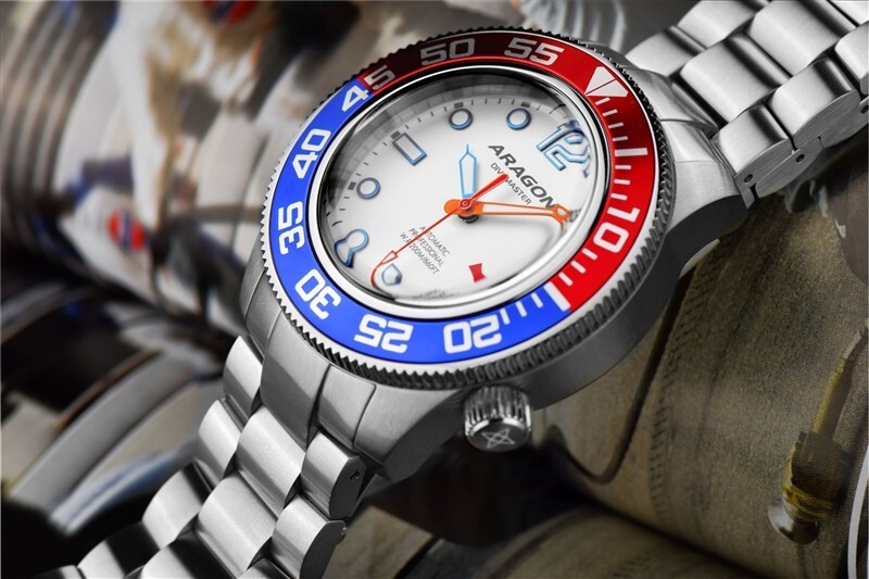 ARAGON Divemaster 3 Automatic Pepsi Red White Blue Watch 45mm A337WHT NH35
