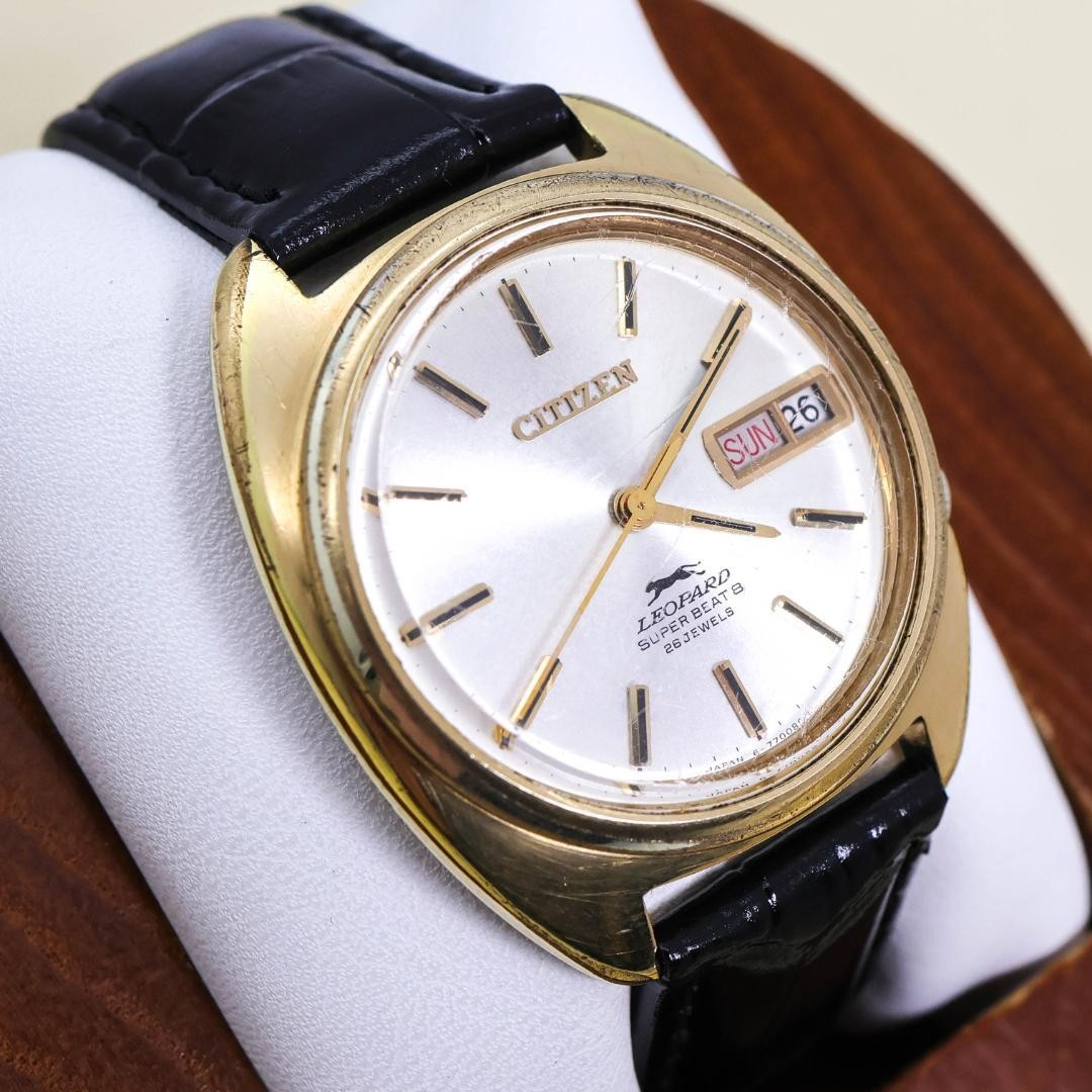 Citizen Leopard Automatic Wristwatch 1970s Hi-Beat 26J Gems Used