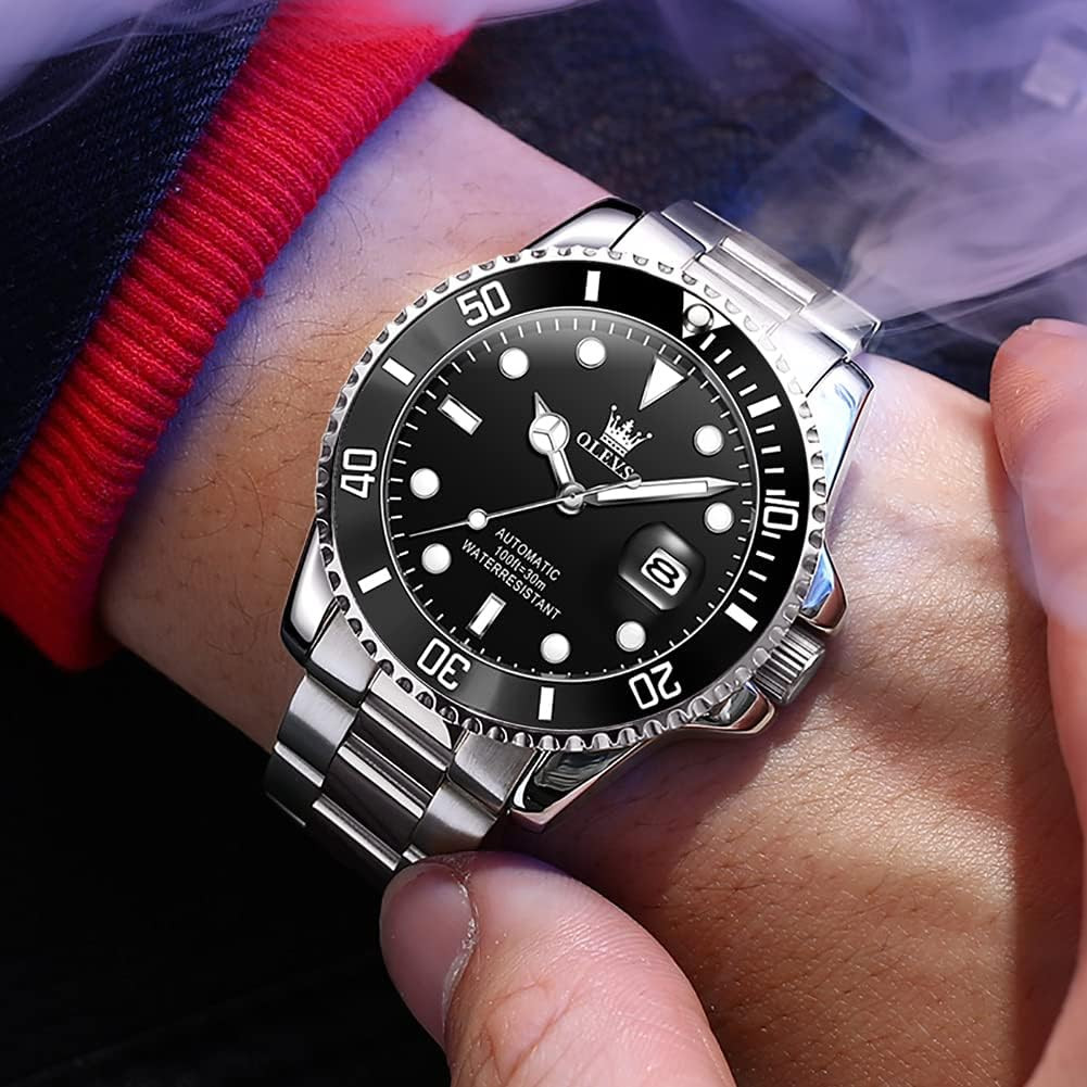 Elegant Men’s Automatic Mechanical Watch – Battery-Free, Stainless Steel