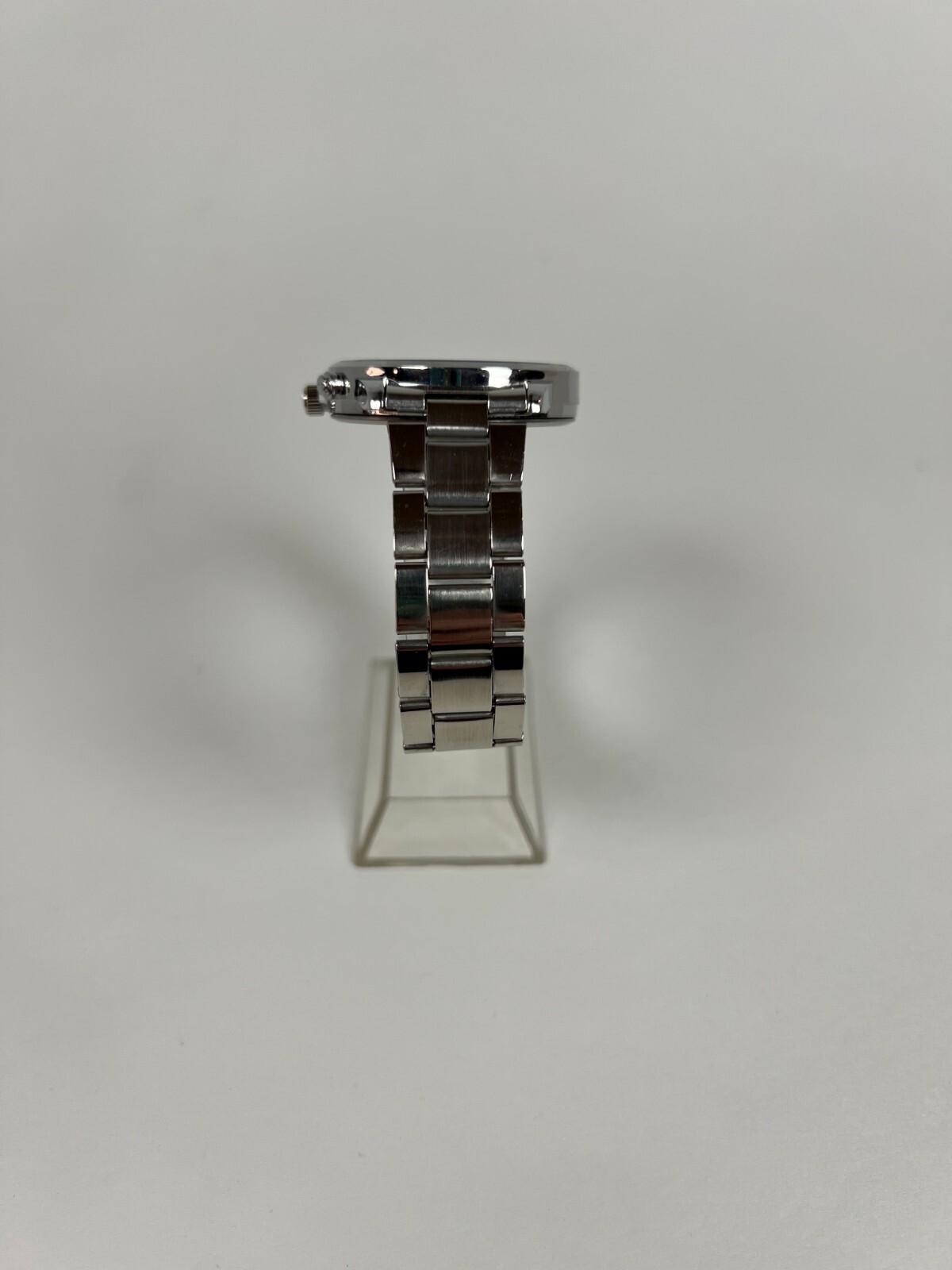 VIKABO Silver Band Black Chronograph Face Red/White Details Watch NEW