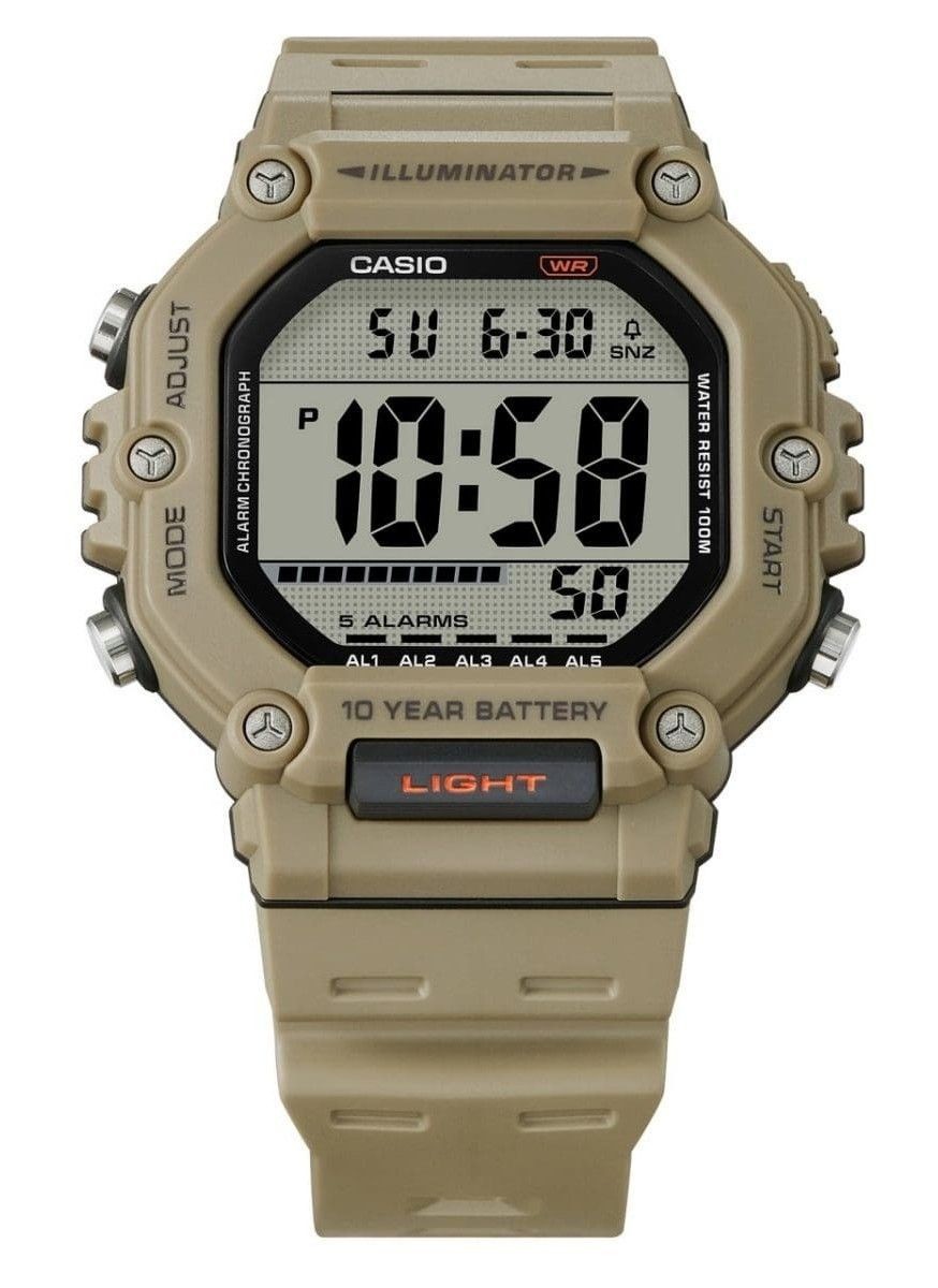 Casio Illuminator Digital Alarm Dual Time Quartz AE-1600H-5AV 100M Mens Watch
