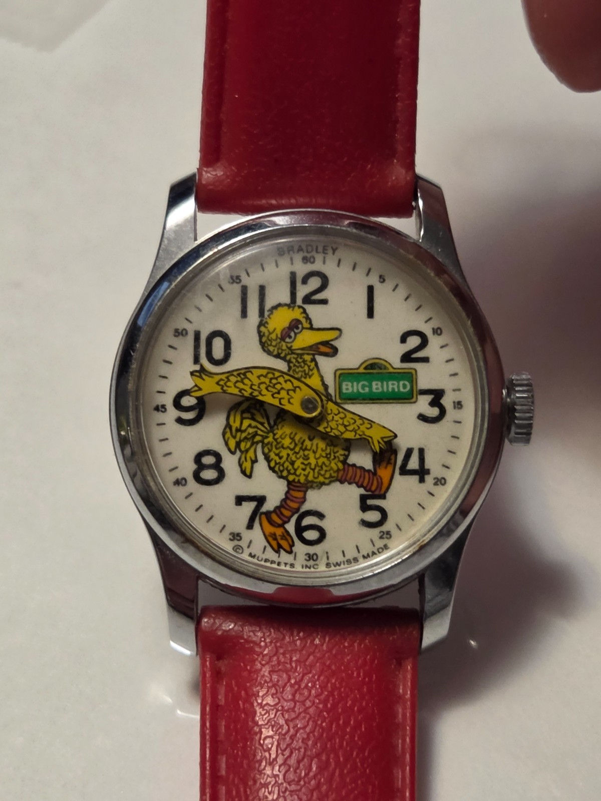 BIG BIRD 1970s Bradley The Muppets, Sesame Street Round Manual KIDS WATCH RUNS!