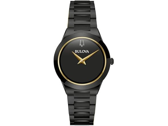 Bulova Ladies Modern Millennia Quartz Black Stainless Steel Watch 32 MM 98L314
