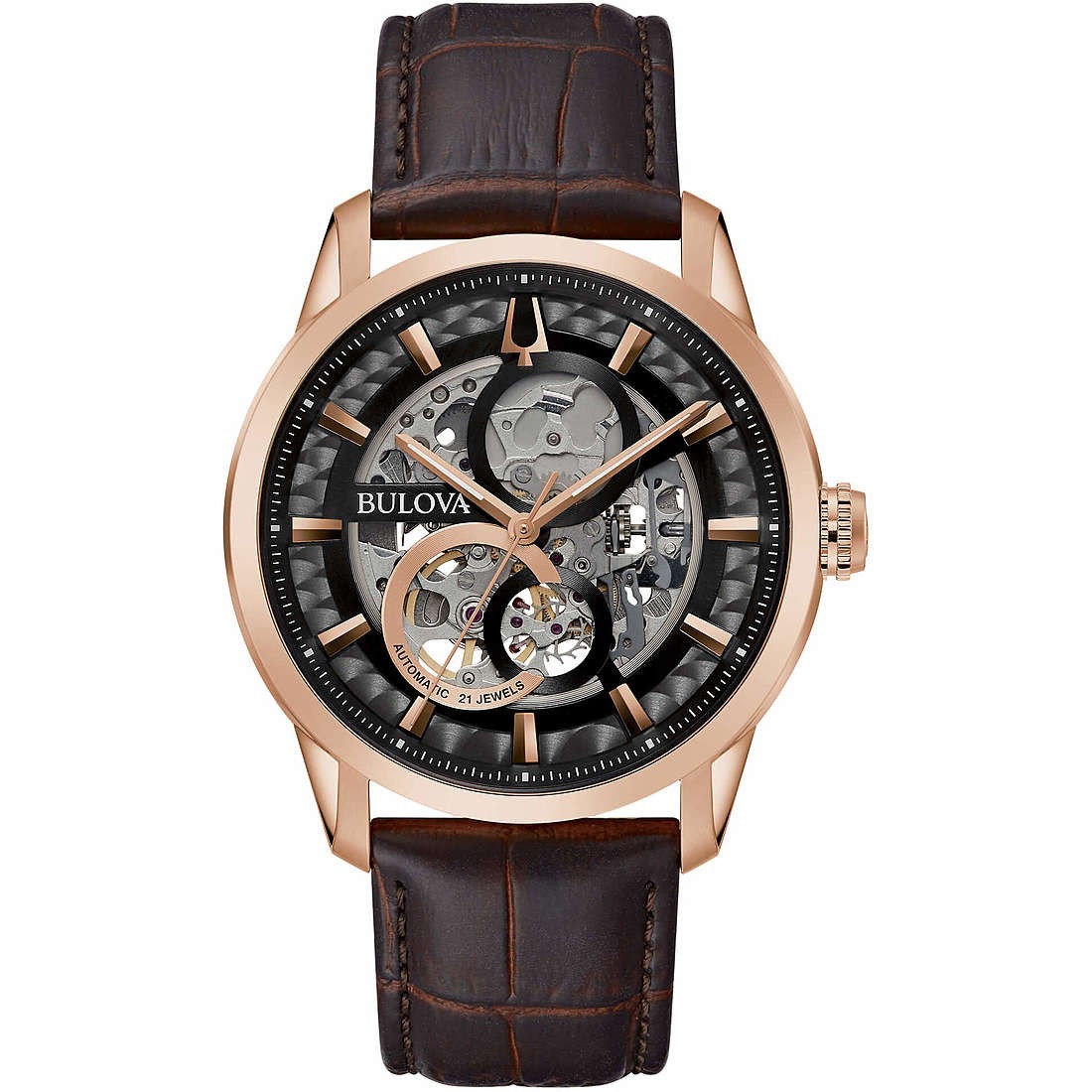 Bulova 97A169 Automatic Men’s Watch, Leather Strap