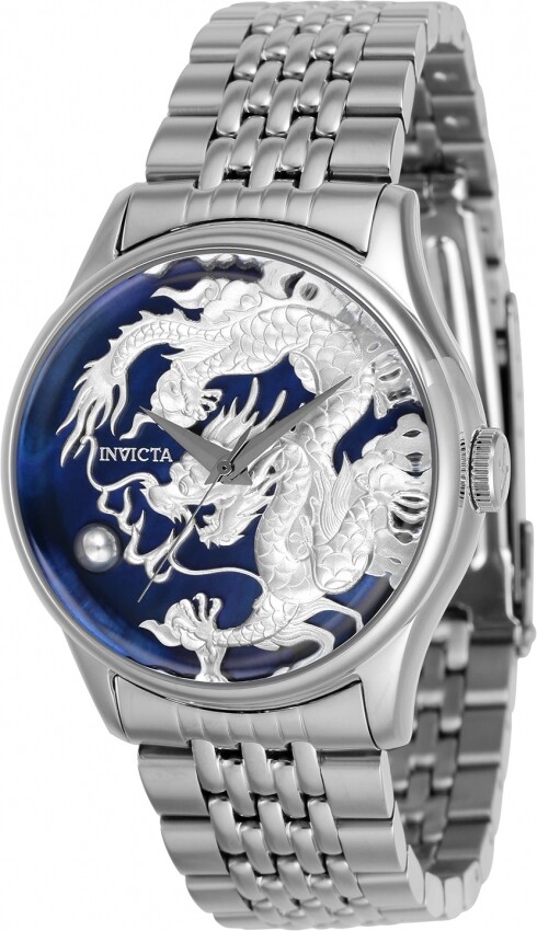 RARE Invicta Vintage Dragon MOP Dial Automatic Steel Bracelet Ladies Watch