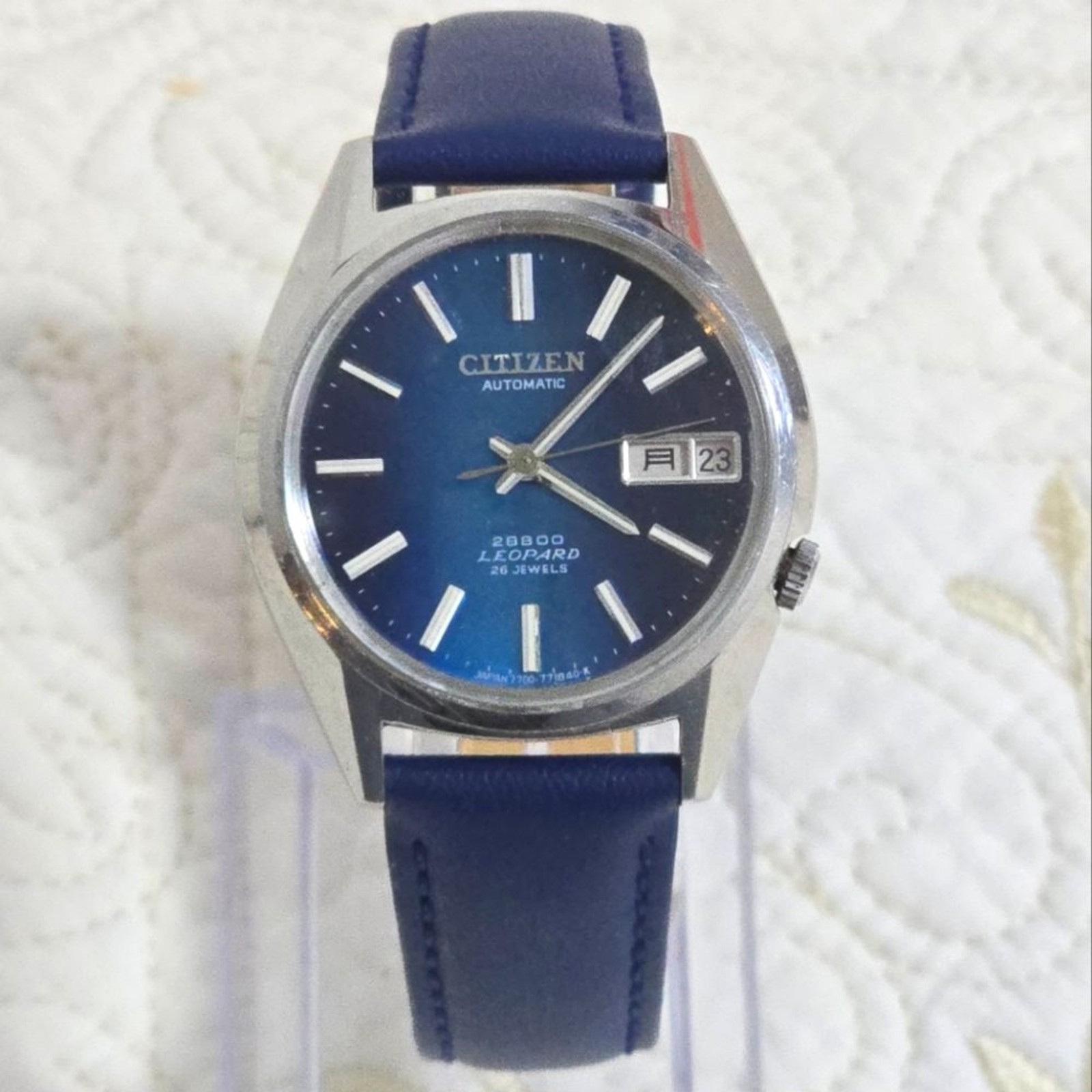 Vintage Citizen Leopard 7700 Hi-Beat 28800 Men’s Watch Blue Mechanical Automatic