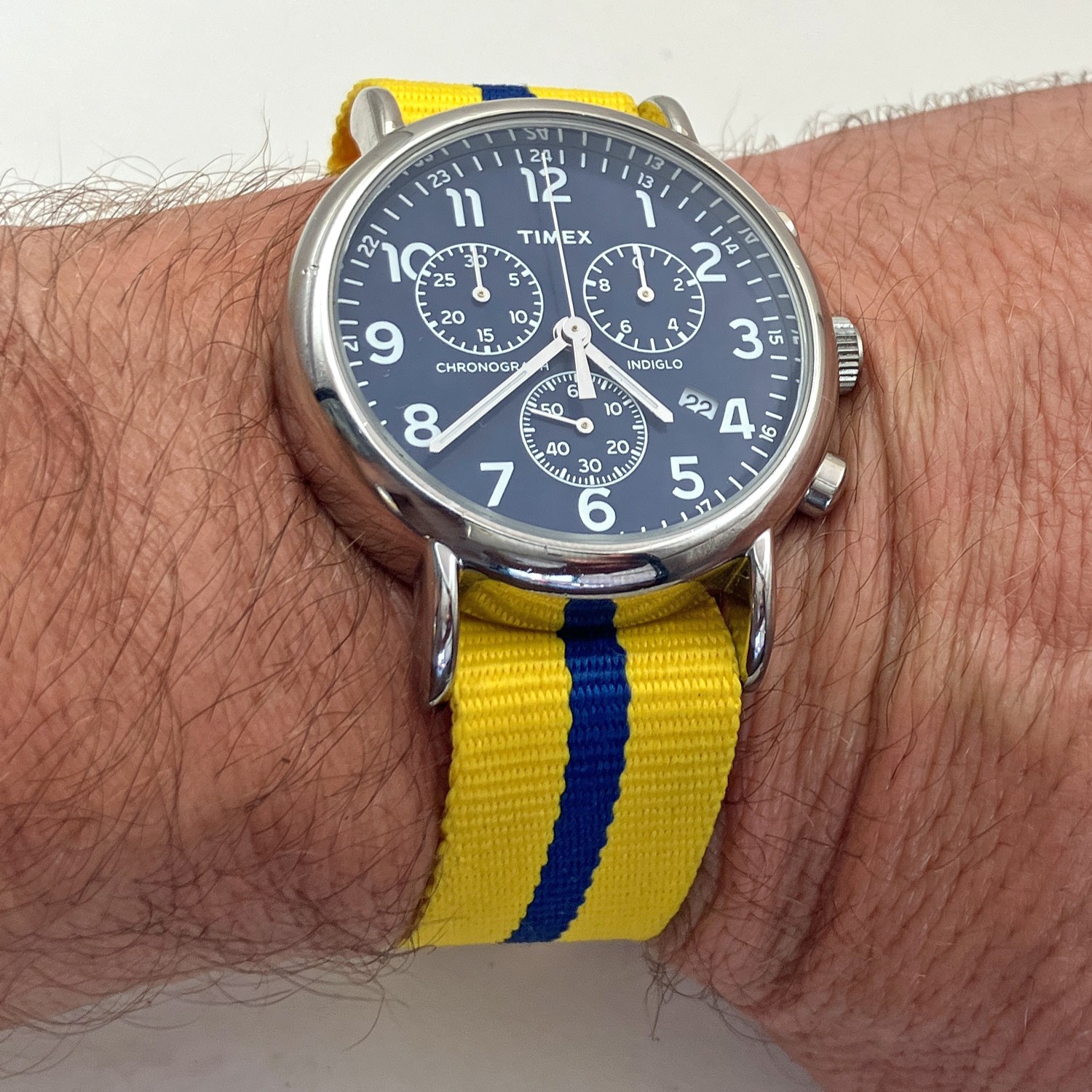 Timex Weekender Indiglo Chronograph Date Watch TW2P62300 35mm Mens