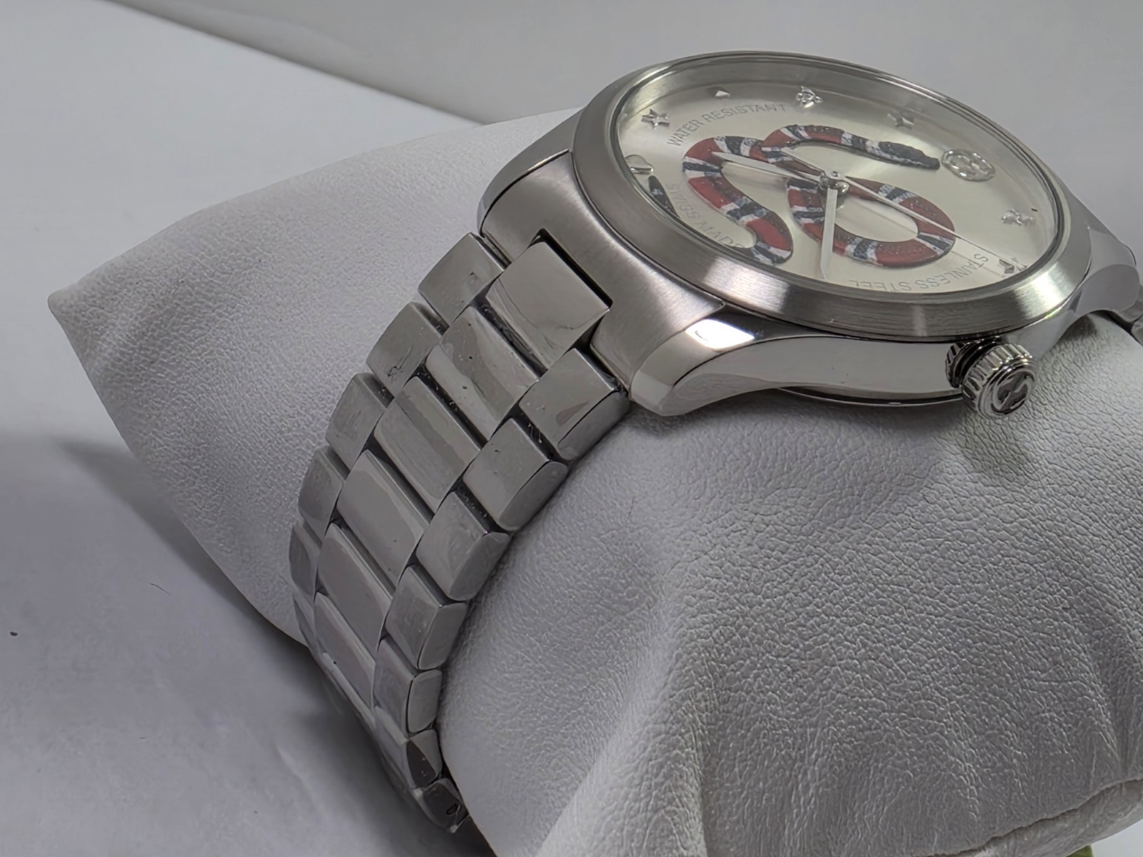 Gucci G-Timeless Quartz Silver Snake Dial Stainless Steel Unisex Watch YA1264076