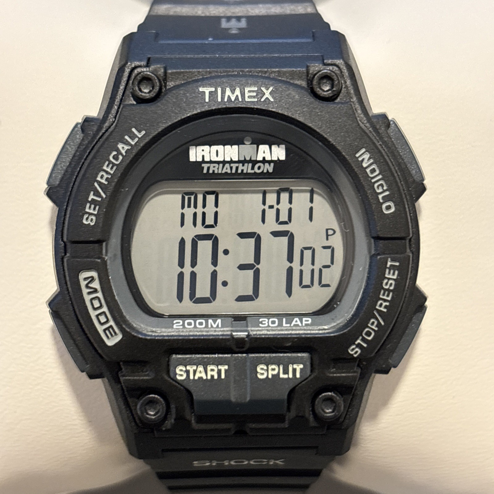 Timex Ironman Triathlon Shock Resistant Digital Watch T5K196 Black Gray – Works!