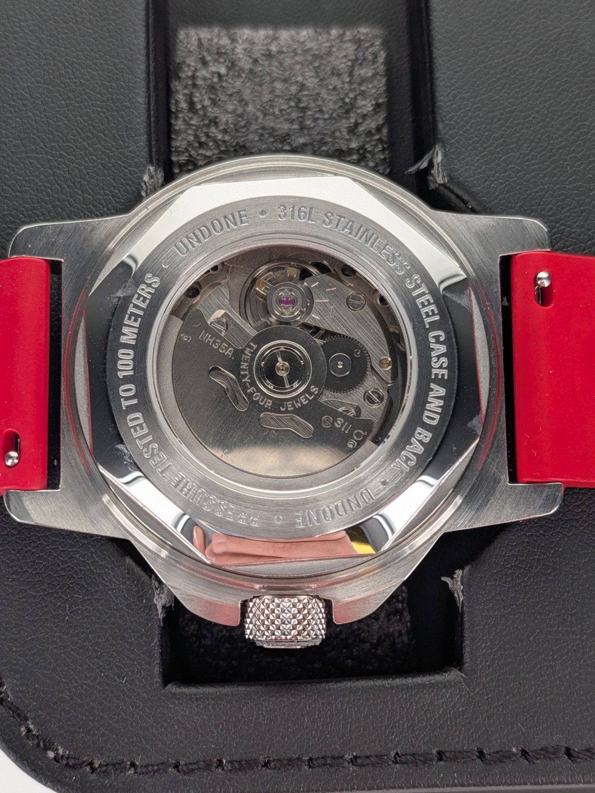 UNDONE Aqua-Sub Automatic NH35A Diver Watch Steel 100M Box Extra Strap