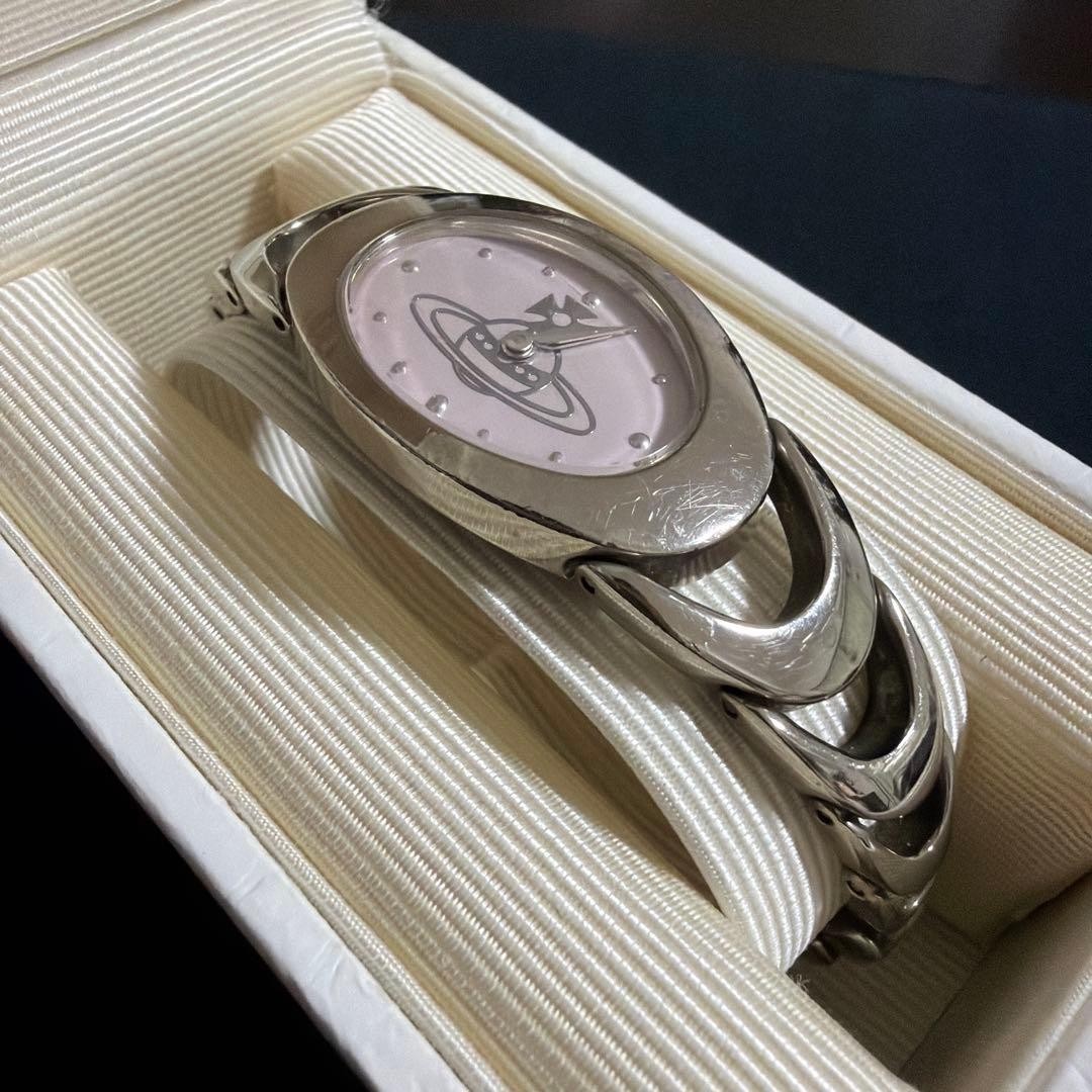 Vivienne Westwood Orb Watch Pink Dial Silver Quartz VW9006-B48 w/ Box Used