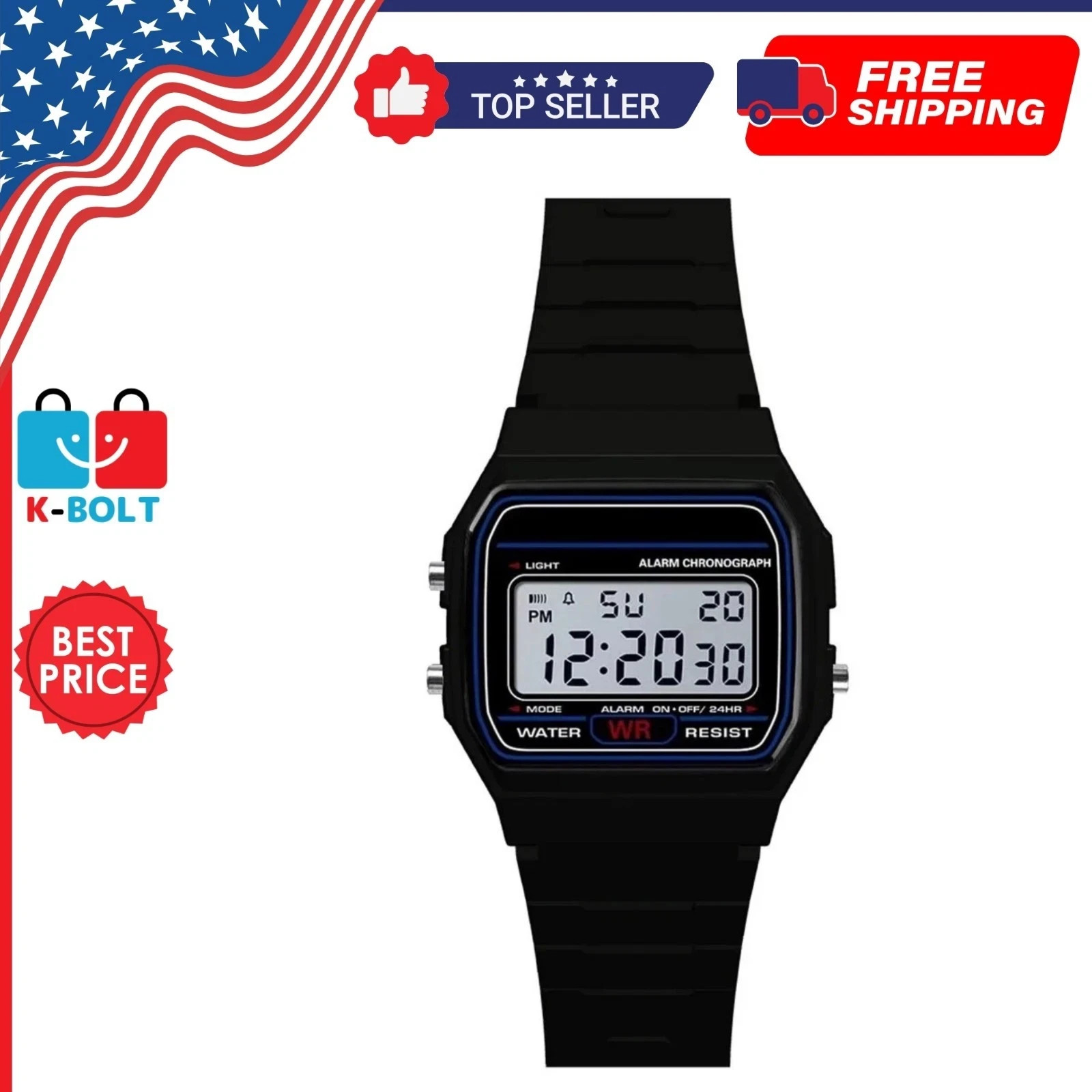 F 91W Classic Digital Resin Strap Watch Stopwatch Chronograph Sport Men Women
