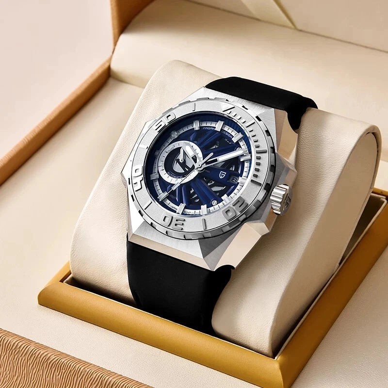 Pagani Design PD-YS007 Blue Skeleton Rubber Automatic Men’s Watch