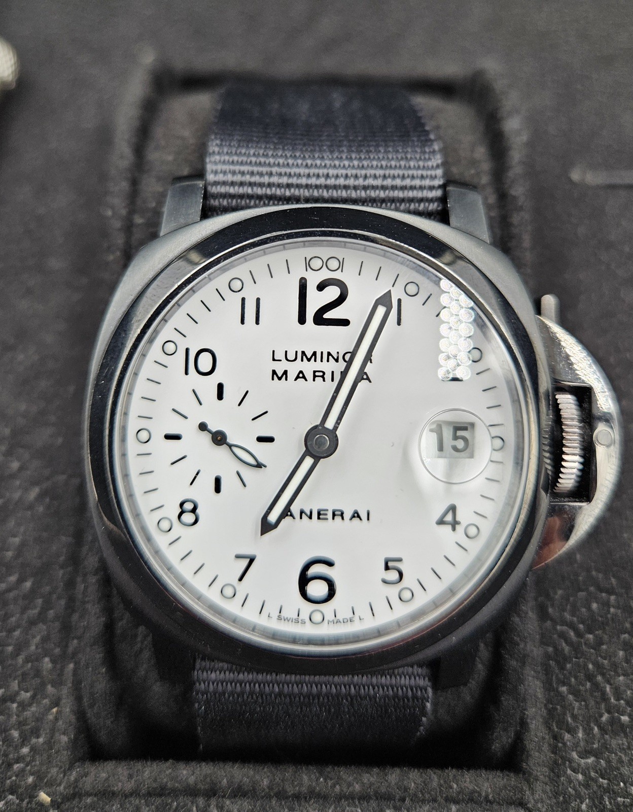 Panerai 49 Luminor Marina 40 mm White Dial Custom DLC PAM00049 PAM 00049 PAM49