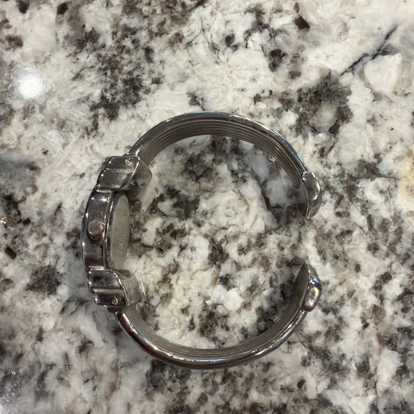 Studio Quartz Ladies Watch Silver Toned With Rhinstones. Mother of Pearl Works!