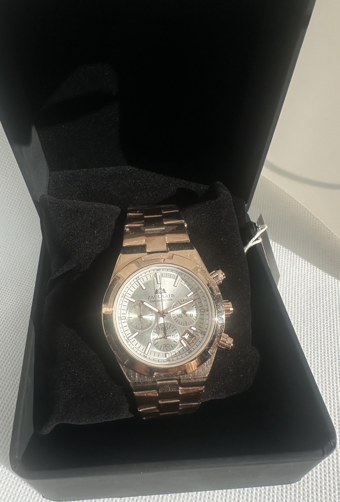 Luxury Classic Men’s Quartz Watch Business 3ATM Paulareis Rose Gold Stopwatch