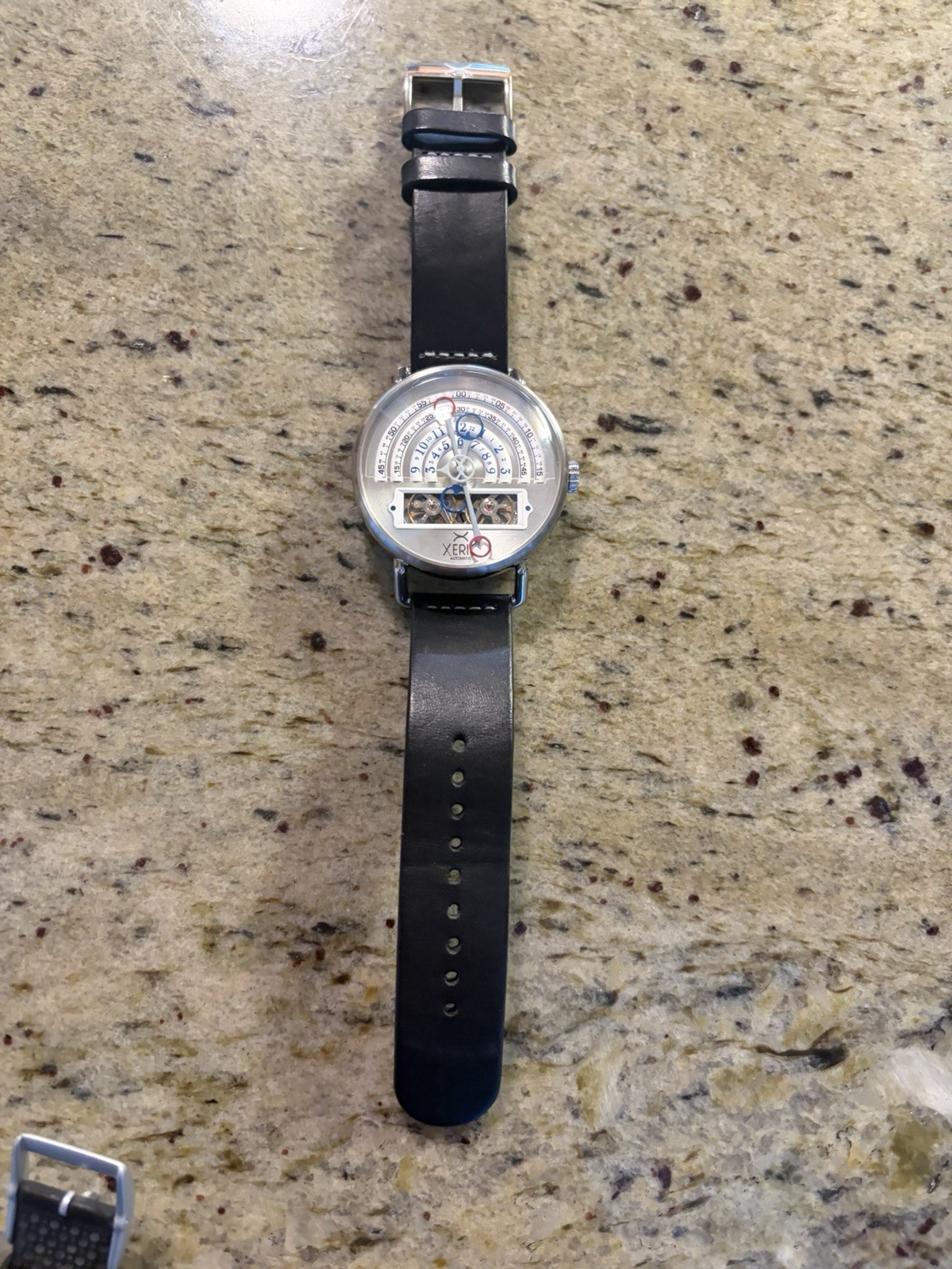Xeric Halograph Limited Edition Automatic 46mm SS Silver Dial Blue Strap